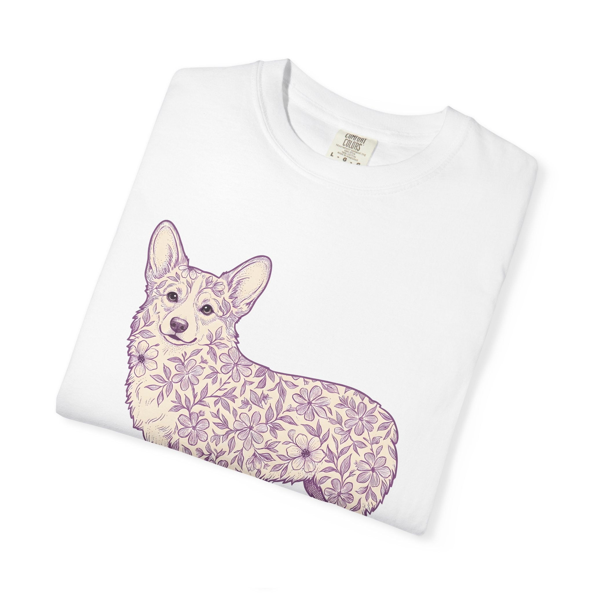 Corgi Pet Shirt Dog Bouquet Gift Women Plant Design Tee Puppy T-Shirt Dog Fan Canine Tshirt Floral Graphic Classic Bloom Tshirt