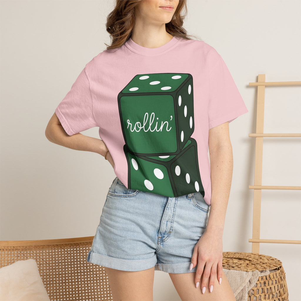 Green Dice Shirt St Patrick's Day Gambling Gift Women Graphic Tee Dice T-Shirt Luck Fan Graphic Tshirt Betting Design Minimal Polka Dots