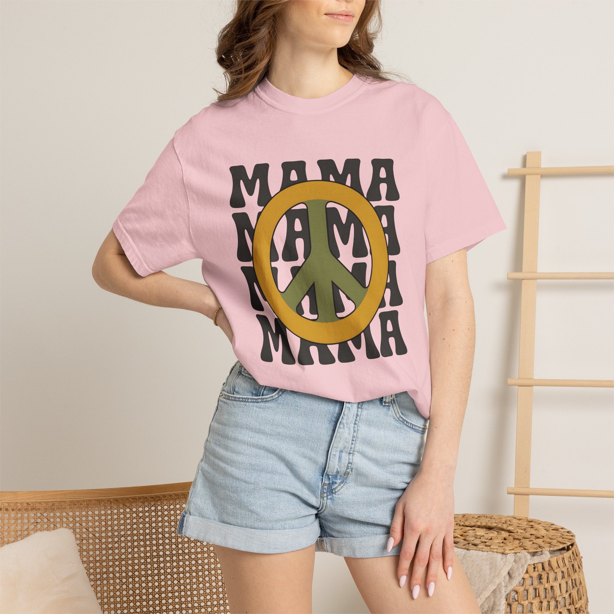 Peace Icon Shirt Moms Free Spirit Gift Women Abstract Tee Harmony T-Shirt Motherhood Fan Tribal Tshirt Bohemian Graphic Sketch Heavy