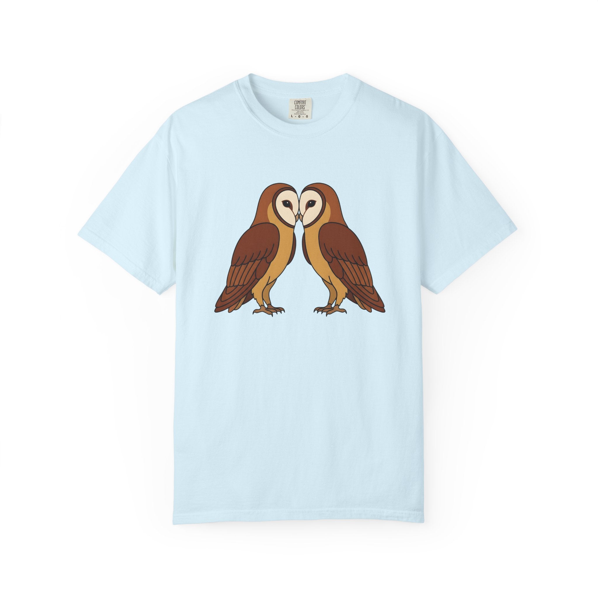Barn Owl Pair Shirt Valentines Day Animal Gift Women Cartoon Tee Owl T-Shirt Valentine Fan Cute Tshirt Wildlife Graphic Minimalist