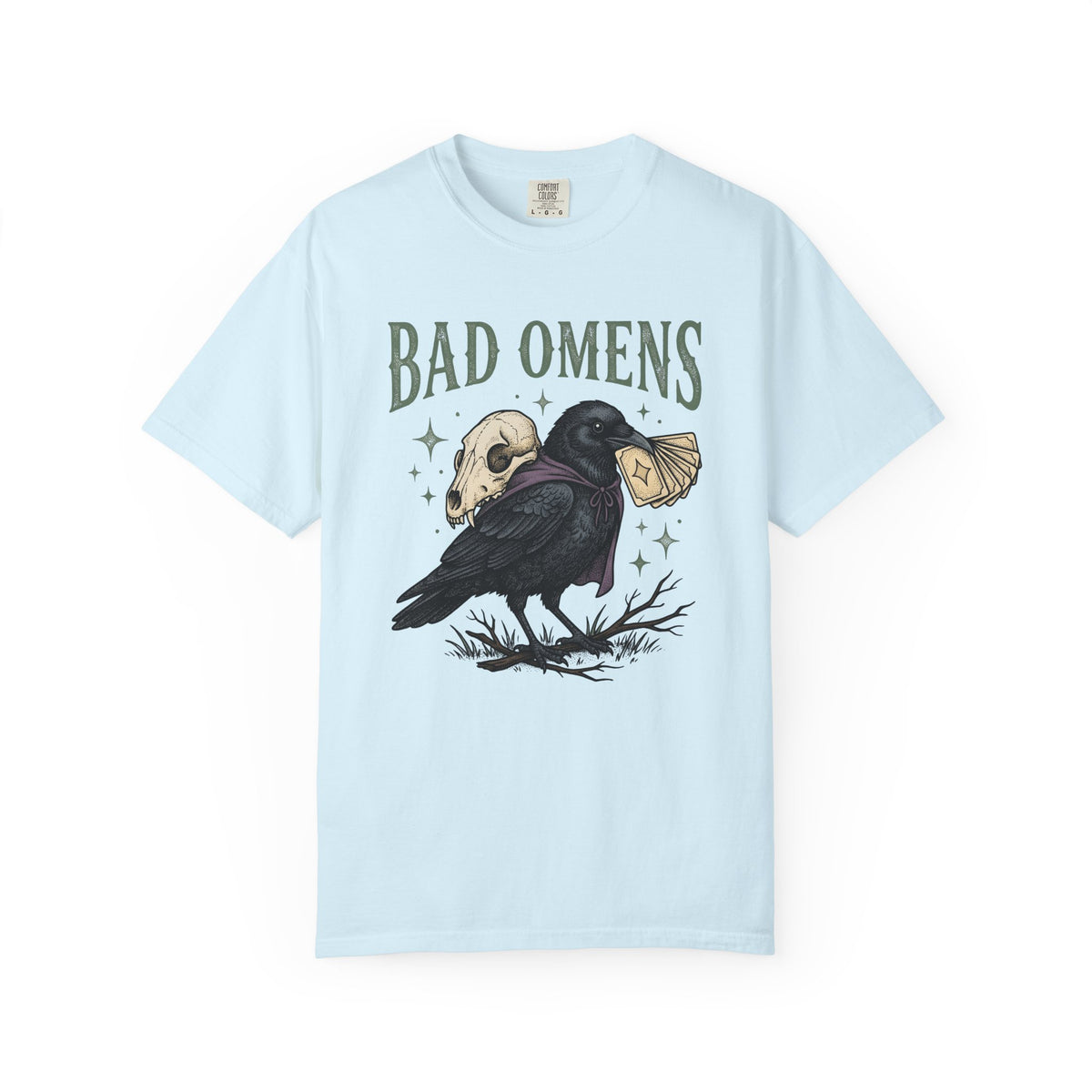 Raven Head Shirt Halloween Mysticism Gift Women Horror Tee Crow T-Shirt Horror Fan Creepy Tshirt Spiritual Graphic Distressed Tarot Deck