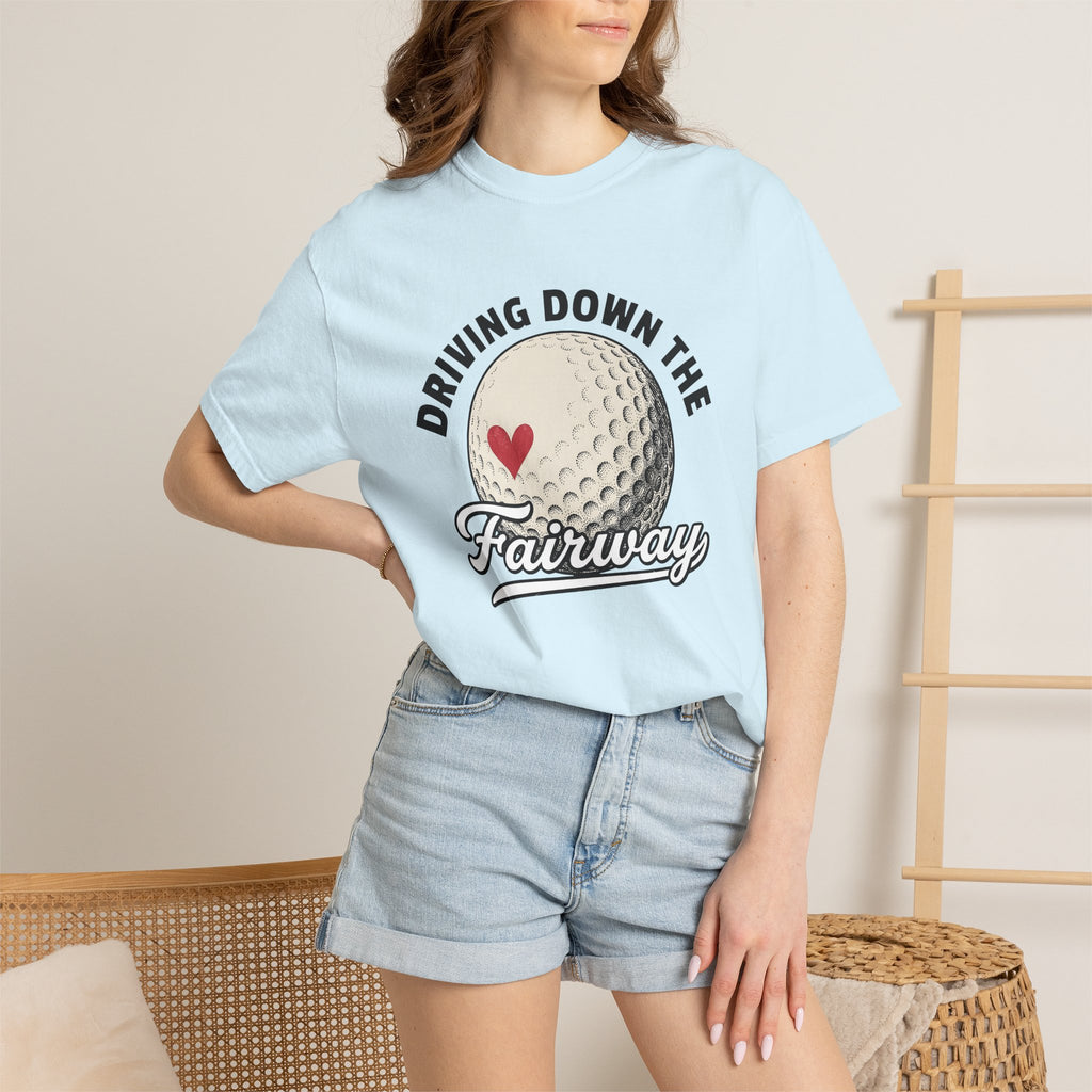 Golf Ball Shirt Golf Passion Gift Women Line Art Tee Golfball T-Shirt Golfer Enthusiast Illustration Graphic Cartoon Heart Tshirt