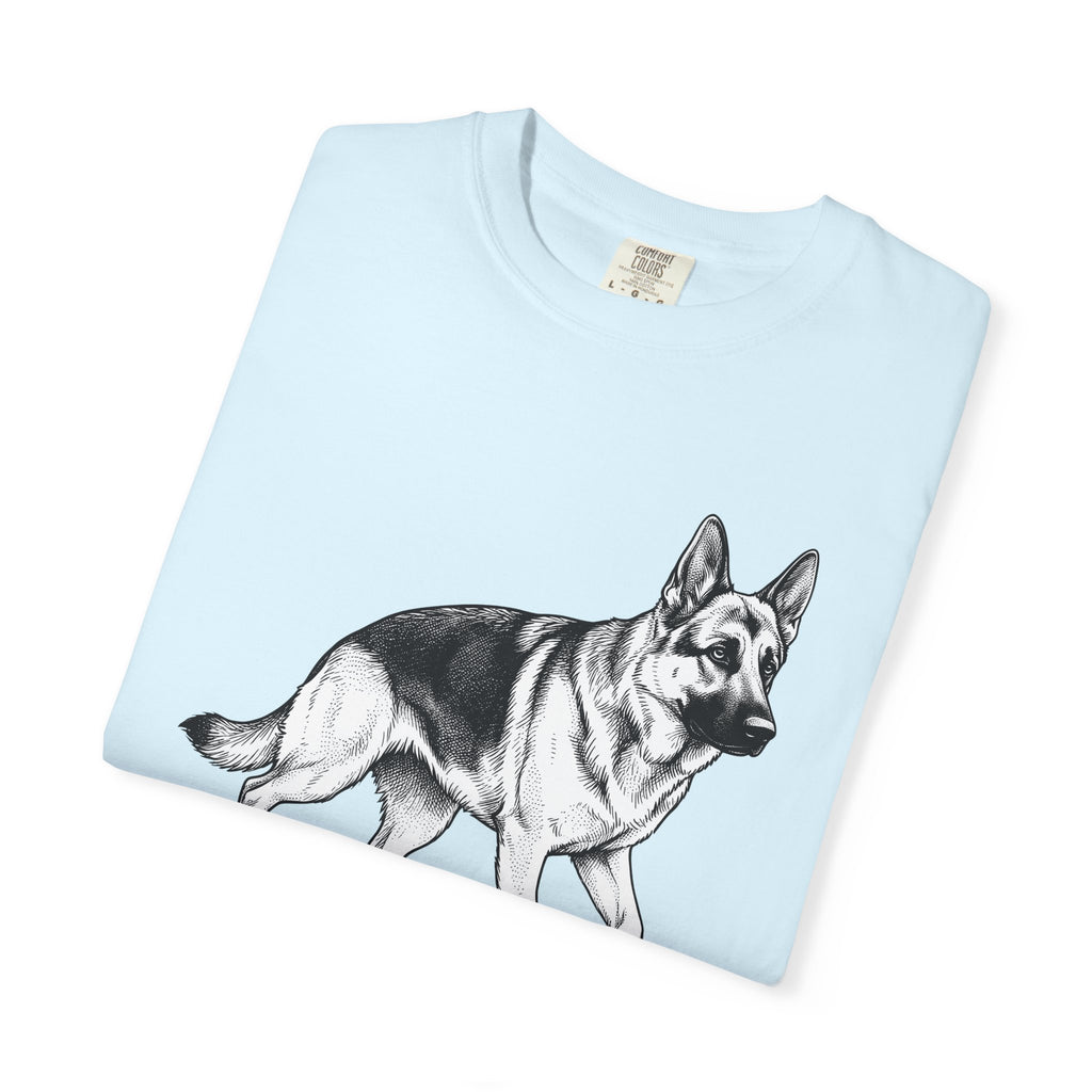 German Shepherd Shirt Dog Animal Gift Women Hand Drawn Tee Alsatian T-Shirt Dog Fan Illustrated Design Vintage Pet Portrait Tshirt