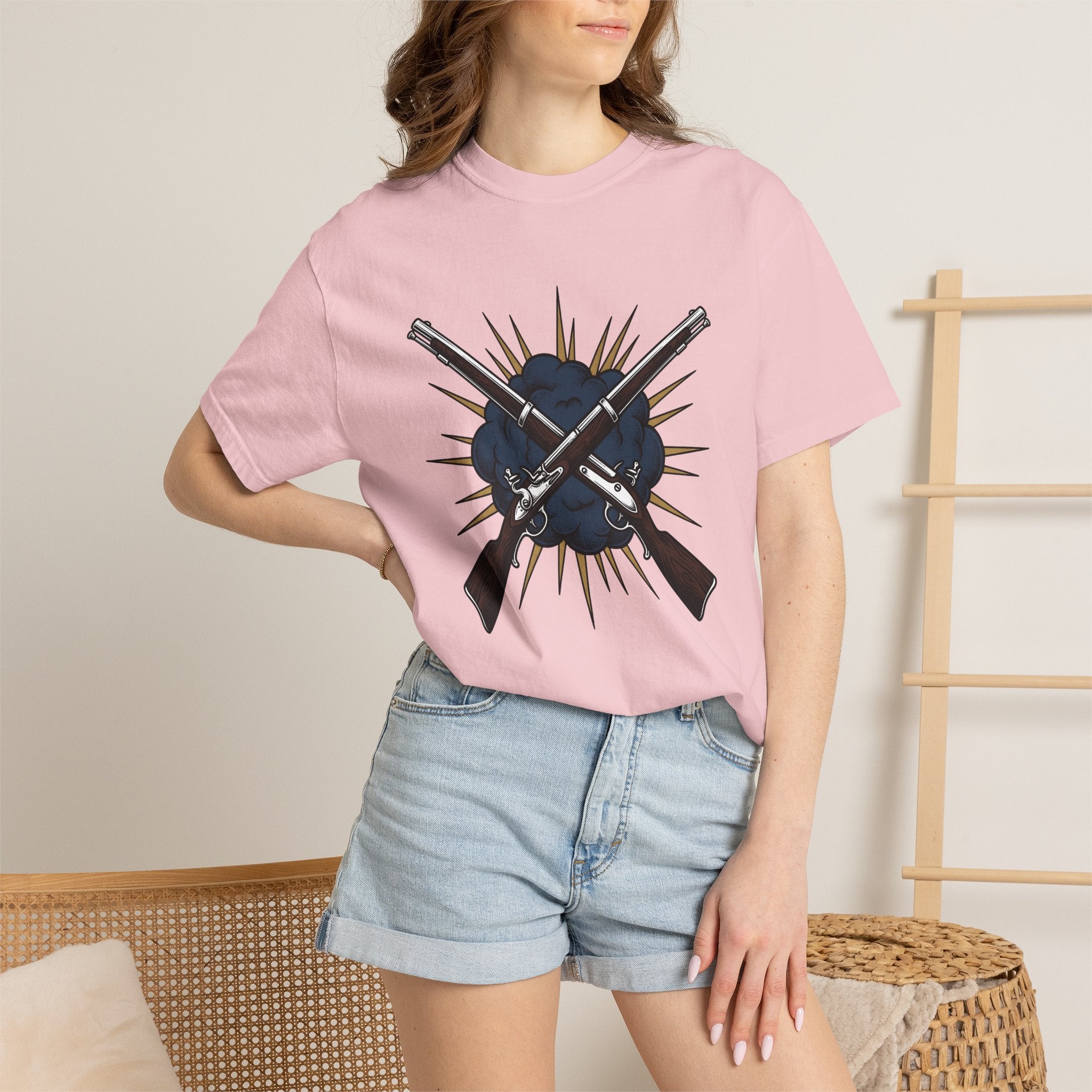 Crossed Rifles Shirt America Nationalism Gift Women Antique Tee Guns T-Shirt American Enthusiast Vintage Tshirt Patriotism Graphic Classic