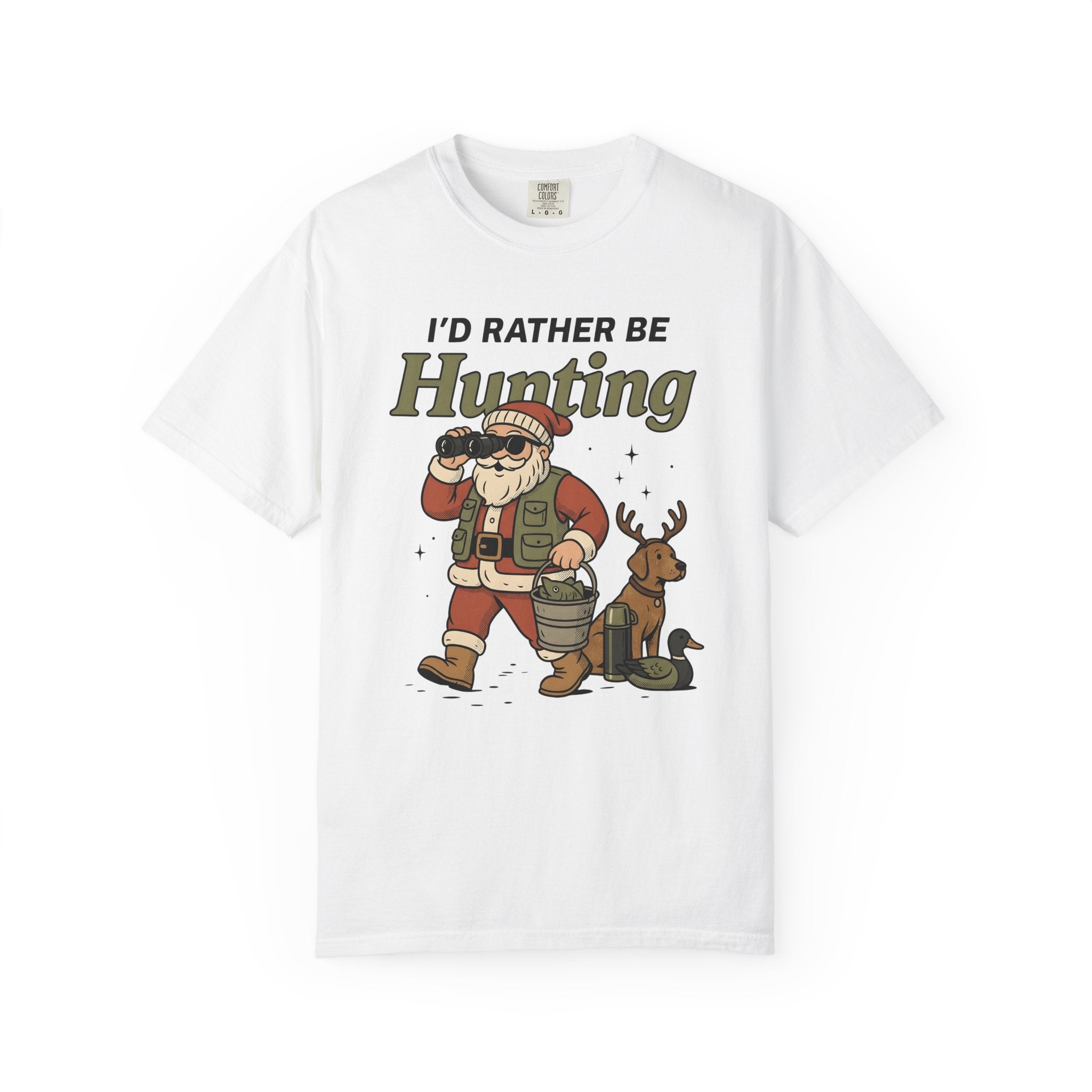 Santa Hunter Shirt Hunting Christmas Gift Women Cartoon Tee Krampus T-Shirt Huntsman Fan Claus Graphic Tshirt Vintage Dog Tshirt
