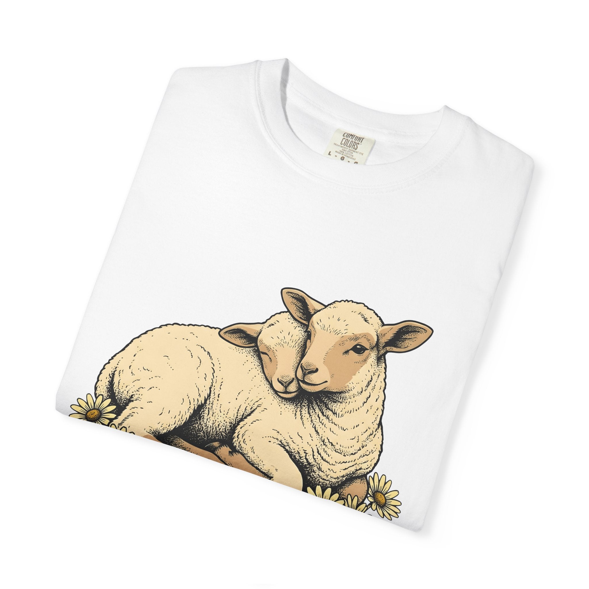 Young Lambs Shirt Easter Pets Gift Women Line Art Tee Lamb T-Shirt Easter Fan Baby Sheep Tshirt Animal Graphic Classic Flower Bouquet Tshirt