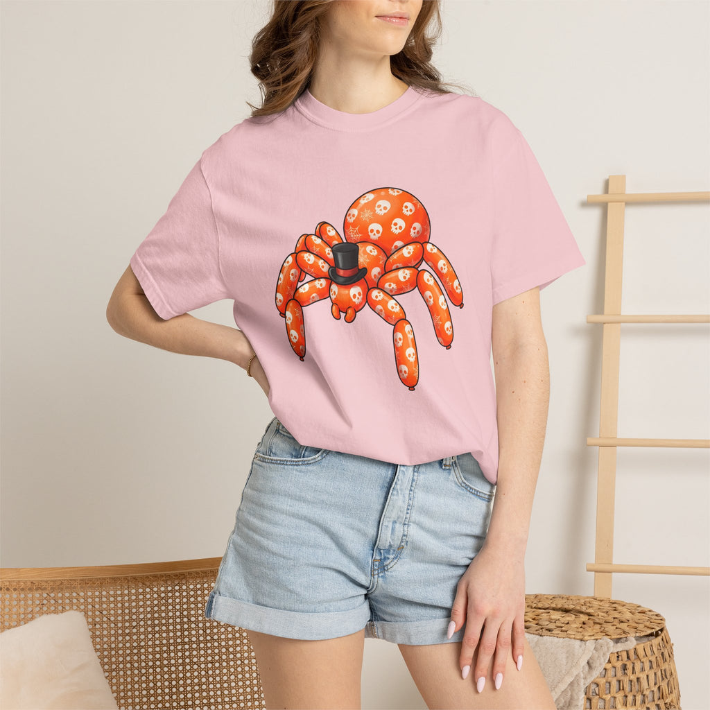 Balloon Spider Shirt Halloween Ghost Gift Women Line Art Tee Spiderweb T-Shirt Horror Fan Minimalist Tshirt Specter Graphic Mascot Dress Hat