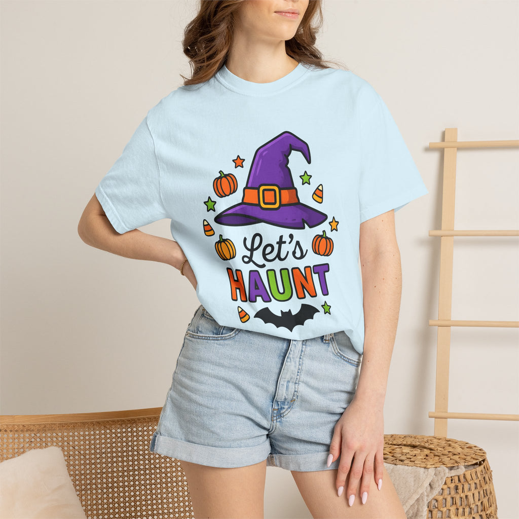 Wizard Hat Shirt Halloween Scary Gift Women Comic Tee Pointy Hat T-Shirt Horror Fan Spooky Graphic Tshirt Vintage Jack O Lantern Tshirt