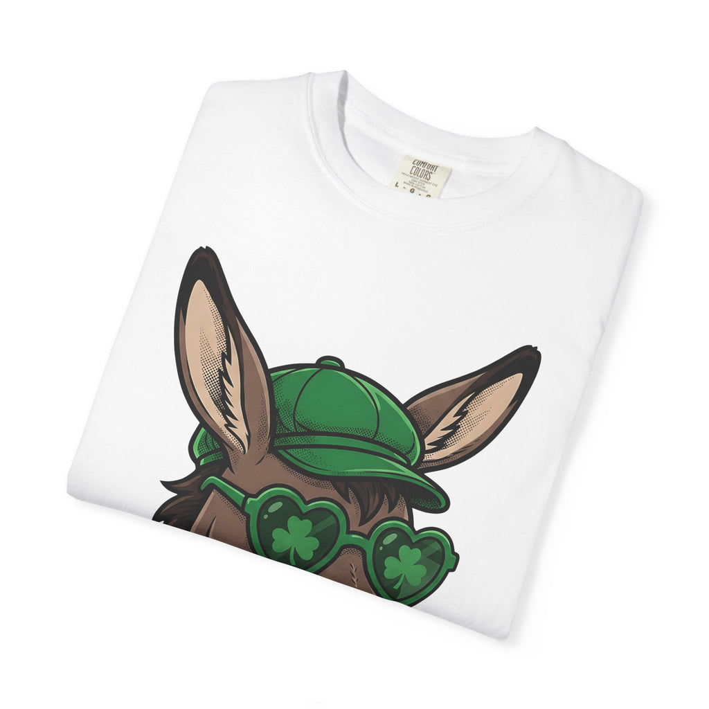 Burro Art Shirt St Patrick's Day Fauna Gift Women Animation Tee Donkey T-Shirt Shamrock Fan Cartoon Tshirt Wildlife Graphic Classic Lucky