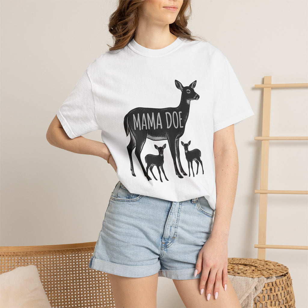 Doe Family Shirt Moms Wildlife Gift Women Retro Tee Deer Family T-Shirt Motherhood Fan Vintage Tshirt Wildlife Graphic Sketch Baby Deer