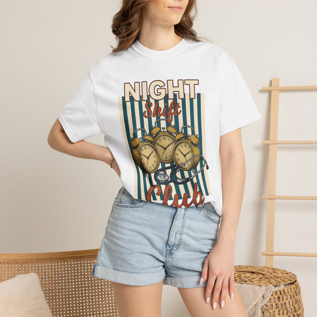 Retro Clock Shirt Nurses Employment Gift Women Timeless Tee Clock T-Shirt Nurse Enthusiast Vintage Tshirt Job Graphic Traditional Health