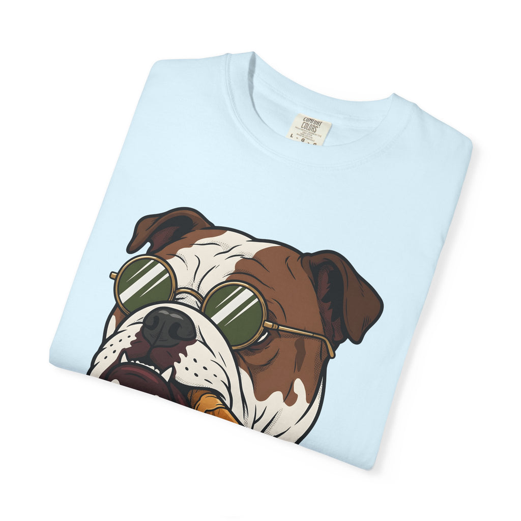 Bulldog Head Shirt Dog Jokes Gift Women Comic Tee Bulldog T-Shirt Dog Fan Cartoon Tshirt Pun Graphic Vintage Shades Tshirt