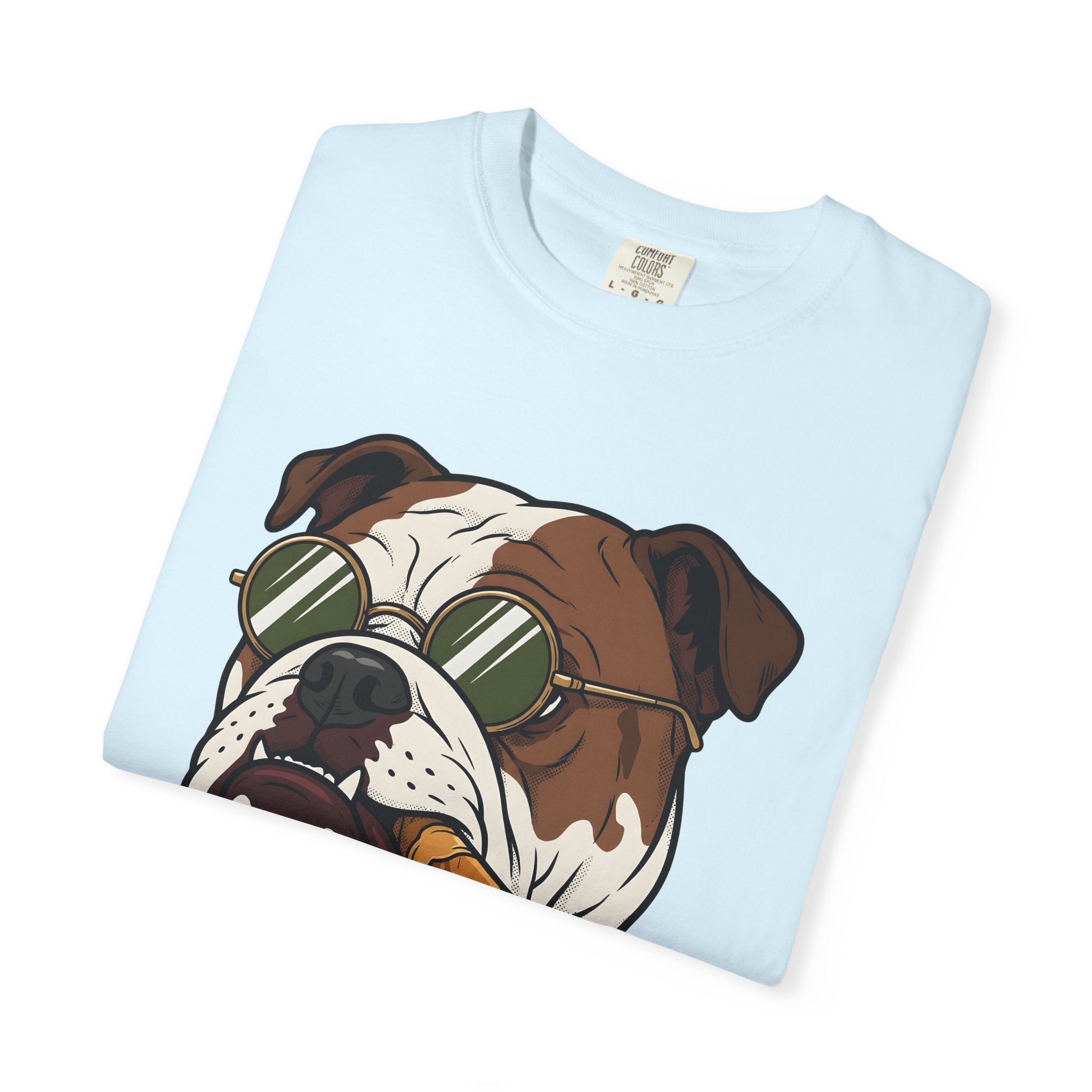 Bulldog Head Shirt Dog Jokes Gift Women Comic Tee Bulldog T-Shirt Dog Fan Cartoon Tshirt Pun Graphic Vintage Shades Tshirt