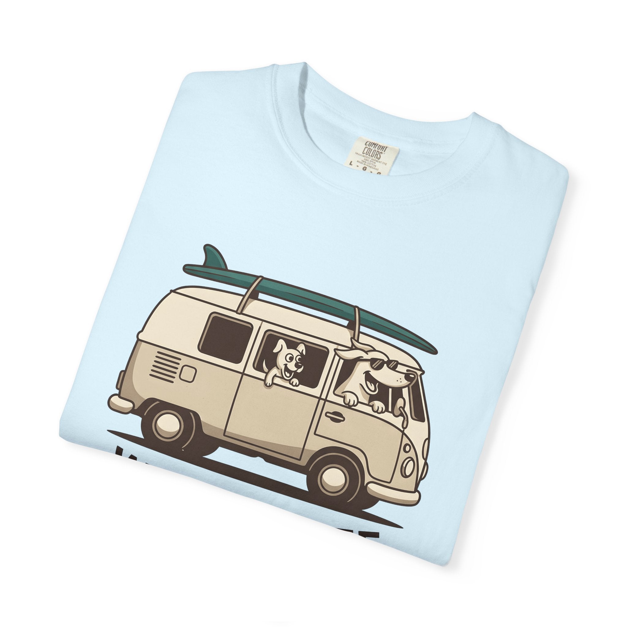 Doggy Camper Shirt Dog Journey Gift Women Cartoony Tee Puppy Camper T-Shirt Dog Fan Canine Tshirt Travel Graphic Classic Wave Board Tshirt