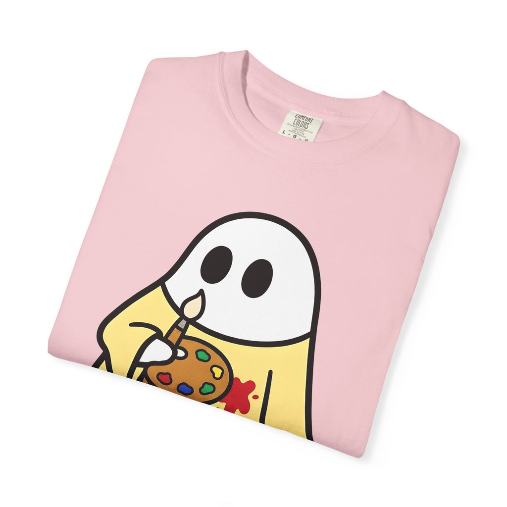 Apparition Artist Shirt Teacher Autumn Gift Women Playful Tee Ghost Artist T-Shirt Educator Enthusiast Whimsical Tshirt Fall Illustration