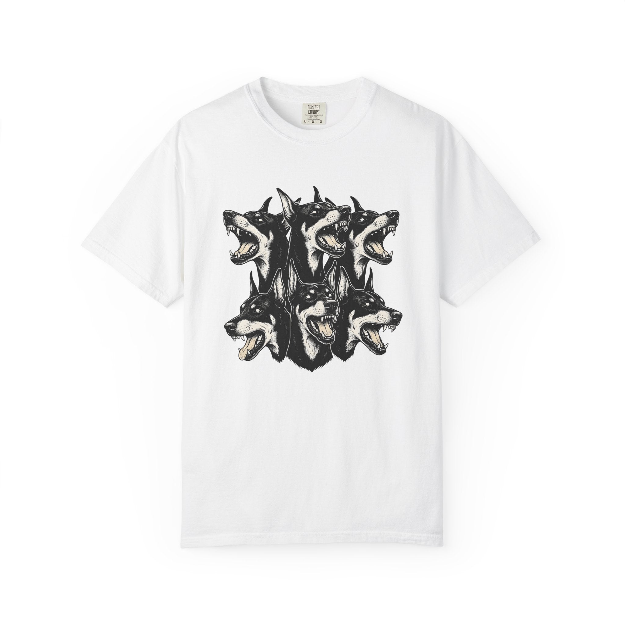 Doberman Puppy Shirt Dog Goth Gift Women Old School Tee Dobermann T-Shirt Dog Fan Vintage Tshirt Dark Graphic Retro Teeth Tshirt