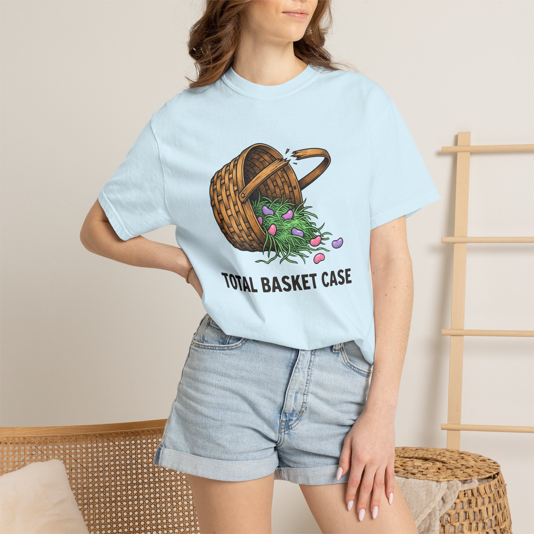 Shattered Basket Shirt Easter Laugh Gift Women Funny Drawing Tee Broken Basket T-Shirt Easter Fan Broken Hamper Graphic Tshirt Doodle Sweets