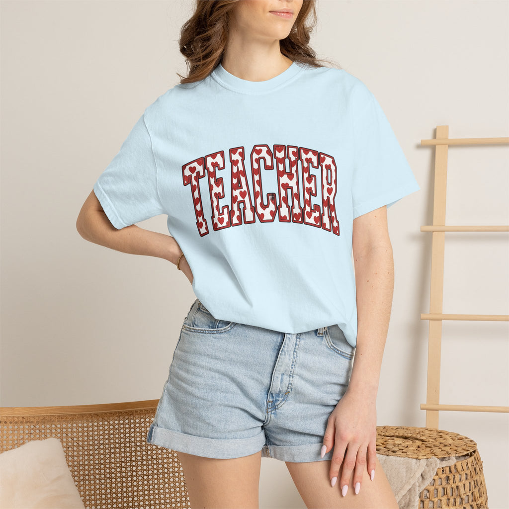 Romantic Text Art Shirt St. Valentine's Day Teaching Gift Women Strong Tee Typography T-Shirt Valentine Fan Bold Tshirt Educator Graphic