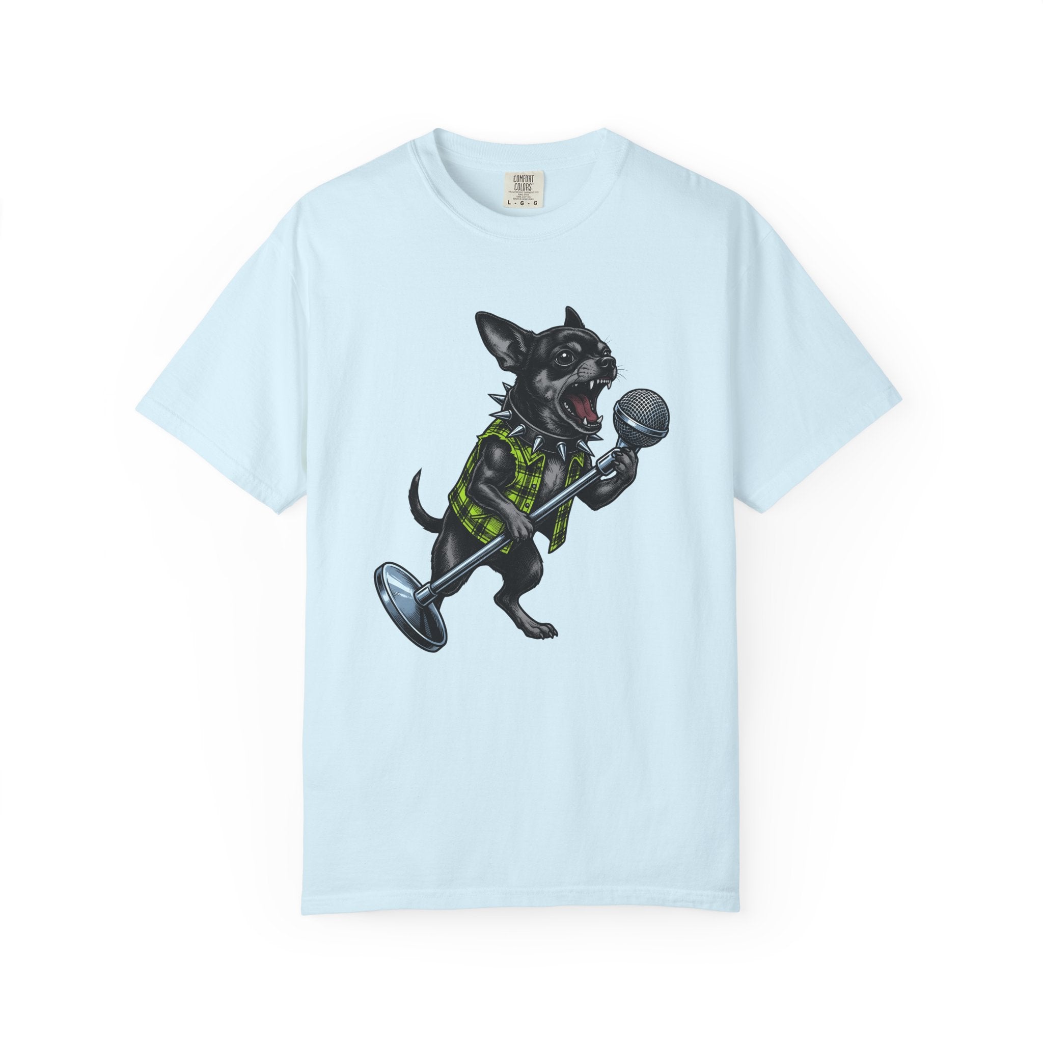 Chihuahua Performer Shirt Dog Audio Gift Women Illustrative Tattoo Tee Chi T-Shirt Dog Fan Tattooed Tshirt Sound Graphic Heritage Mic Tshirt