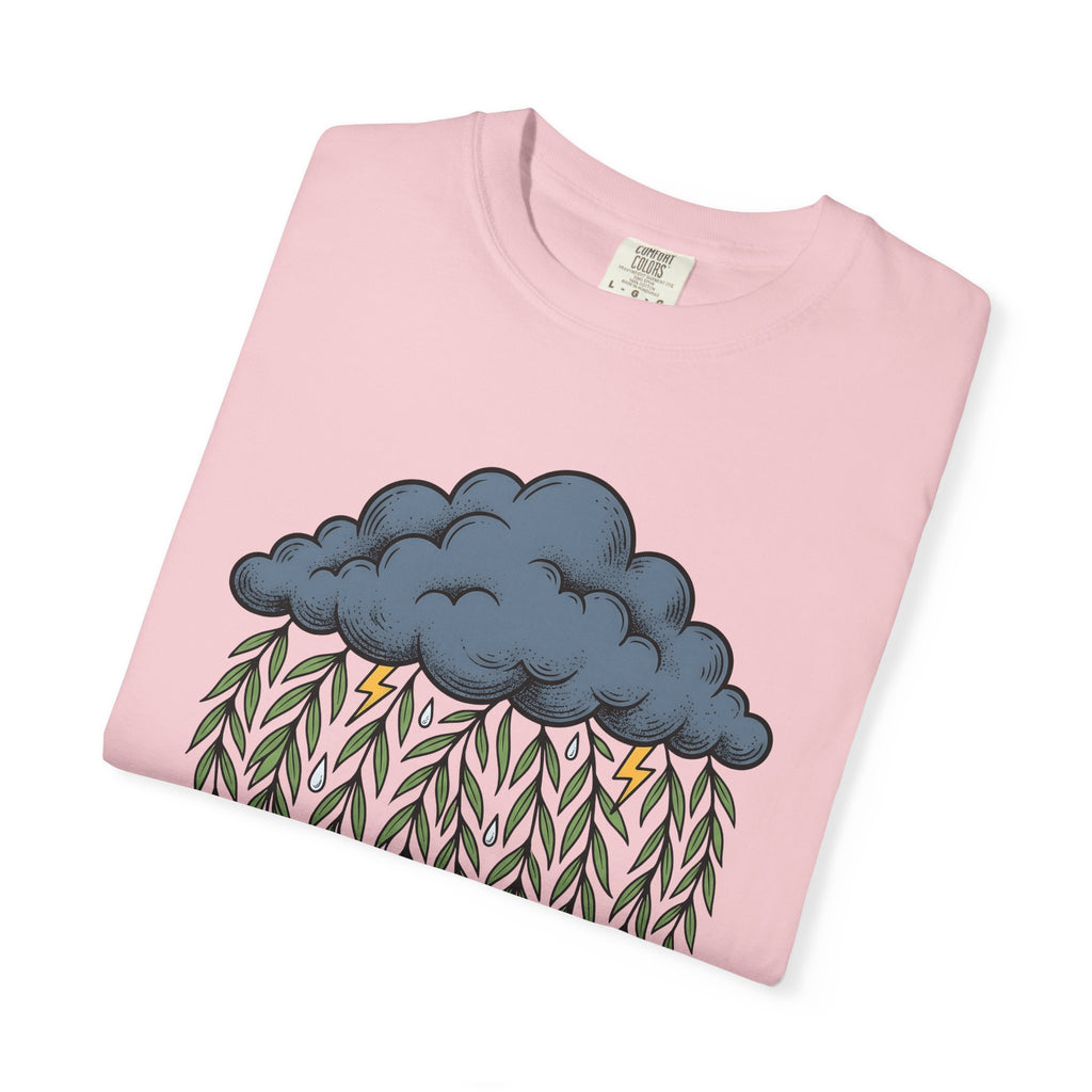 Cloud Willow Branches Shirt Boho Chic Wilderness Gift Women Line Art Tee Willow T-Shirt Bohemian Fan Illustration Graphic Tshirt Hand Drawn