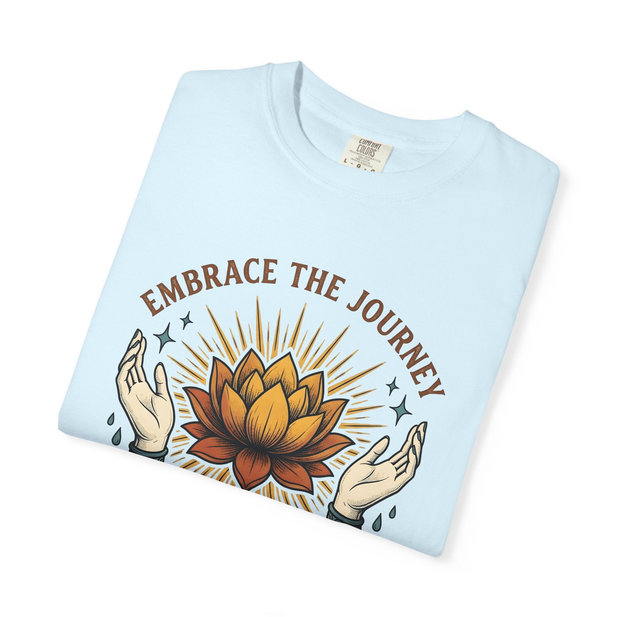 Lotus Bloom Shirt Boho Chic Mindfulness Gift Women Zen Tee Waterlily T-Shirt Hippie Fan Spiritual Tshirt Meditation Graphic Classic Hand