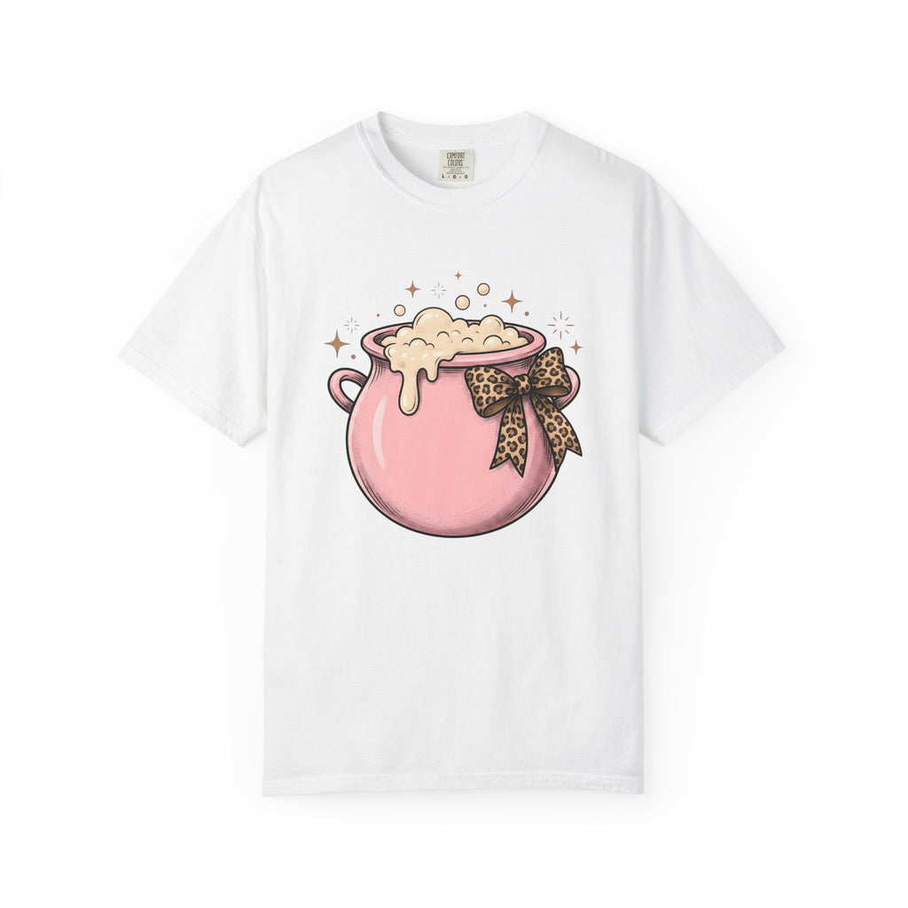 Pink Potion Shirt Halloween Spellcaster Gift Women Adorable Tee Elixir T-Shirt Horror Fan Cute Tshirt Wizard Graphic Sketch Leopard Print