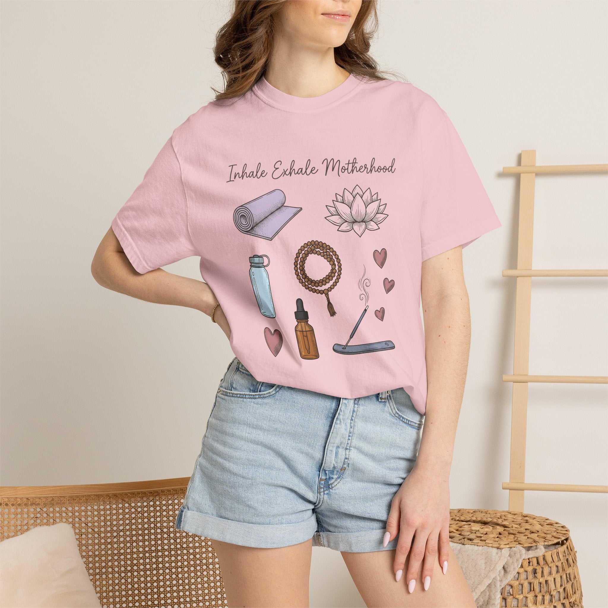 Yoga Props Shirt Moms Selfcare Gift Women Tribal Tee Yoga Accessories T-Shirt Mom Enthusiast Ethnic Tshirt Wellness Graphic Line Art Sacred