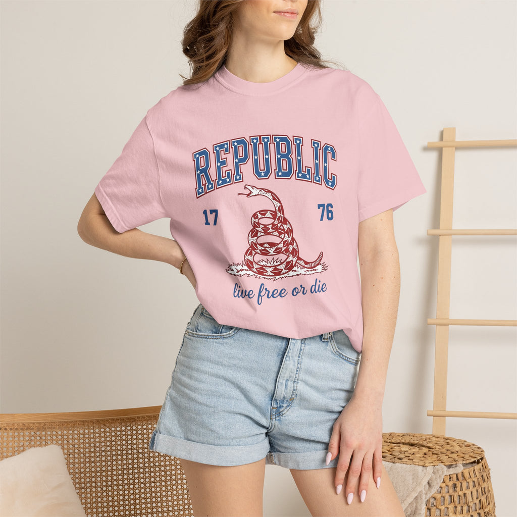 Rattlesnake Graphic Shirt America Freedom Gift Women Patriotic Tee Snake T-Shirt American Fan Retro Tshirt Liberty Graphic Vintage Stars