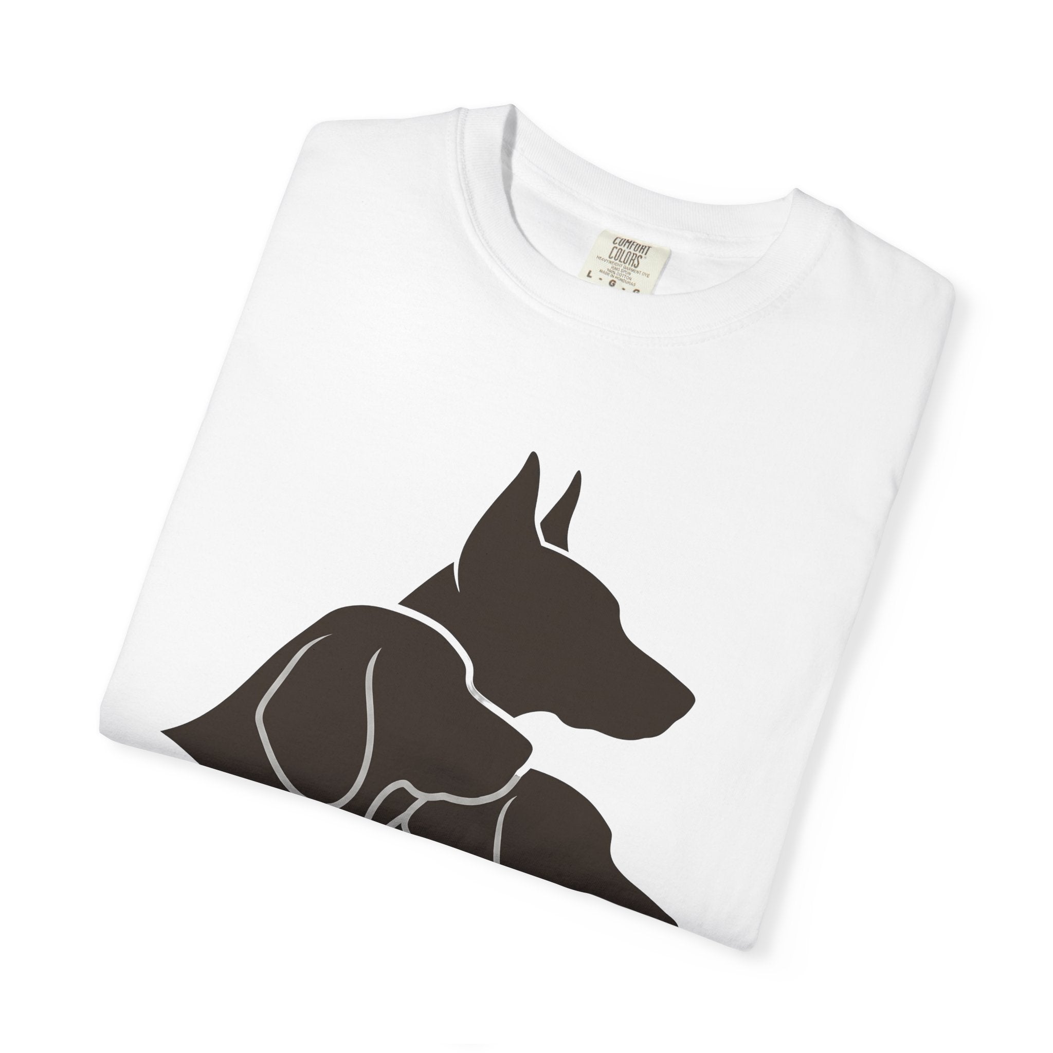 Puppy Silhouette Shirt Dog Creatures Gift Women Basic Tee Puppy T-Shirt Dog Fan Pup Tshirt Beast Graphic Modernistic Set Tshirt