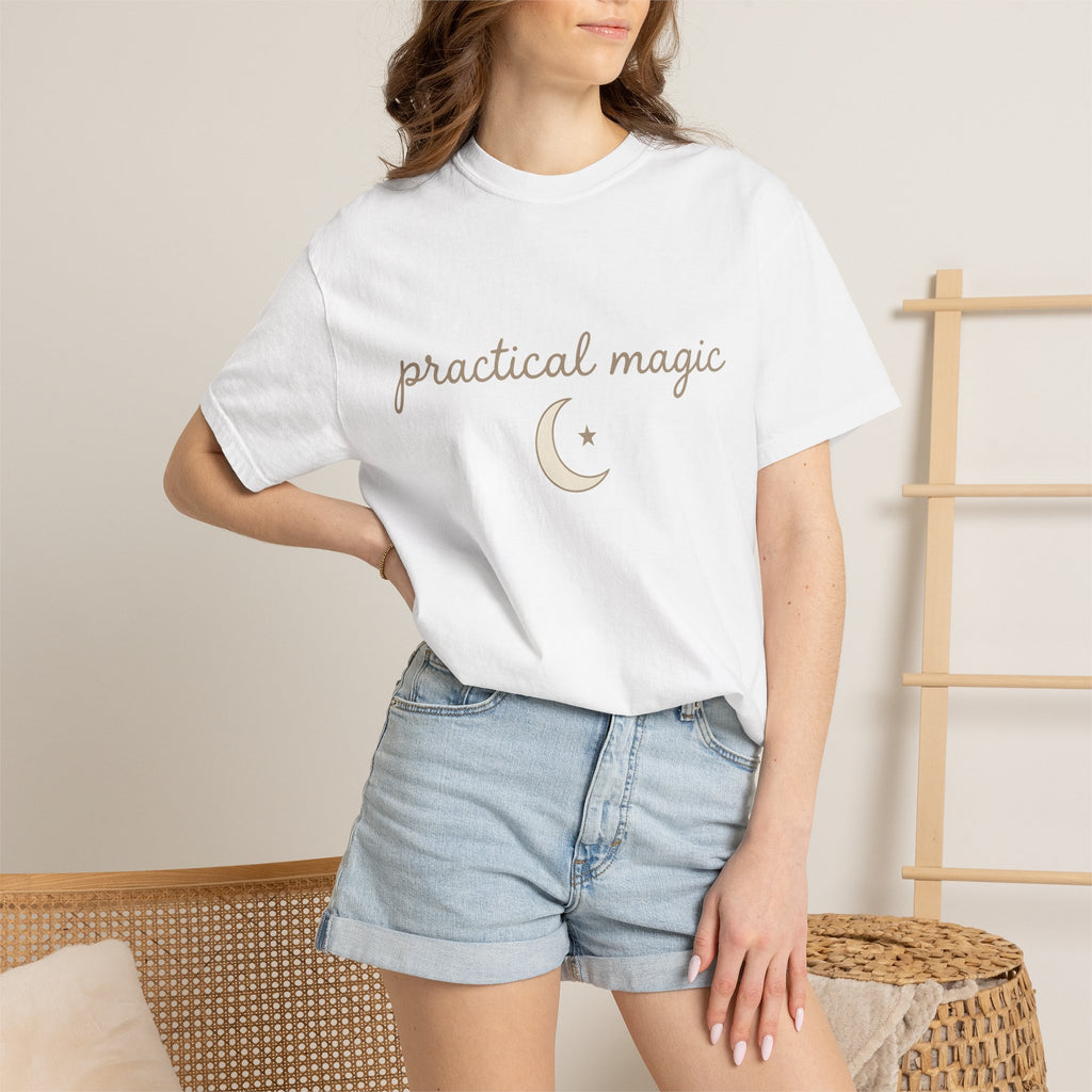 Crescent Moon Shirt Magic Zodiac Gift Women Modern Tee Lunar T-Shirt Witch Enthusiast Contemporary Tshirt Astrology Graphic Tribal Star