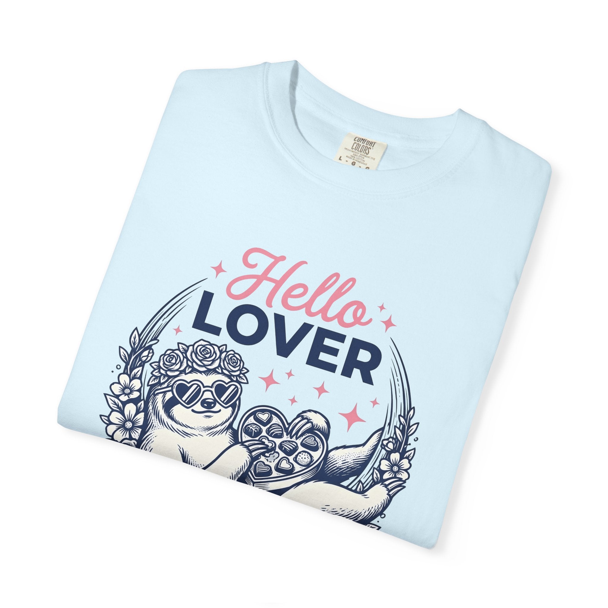 Sloth Holding Sweets Shirt Valentine Fauna Gift Women Playful Tee Sloth T-Shirt Cupid Fan Whimsical Tshirt Wildlife Graphic Old School Petal
