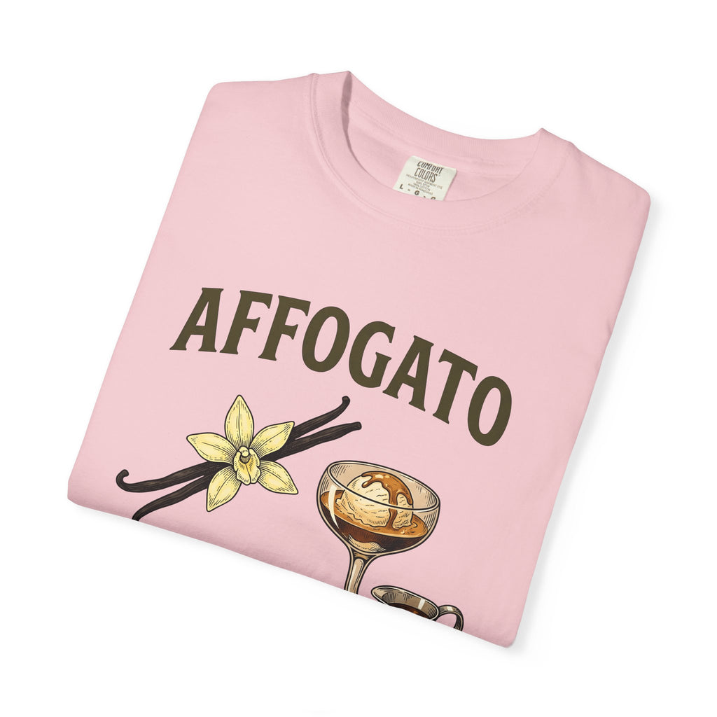 Affogato Dessert Shirt Coffee Foodie Gift Women Vintage Tee Gelato T-Shirt Coffee Fan Retro Tshirt Food Graphic Hand Drawn Vanilla Flower