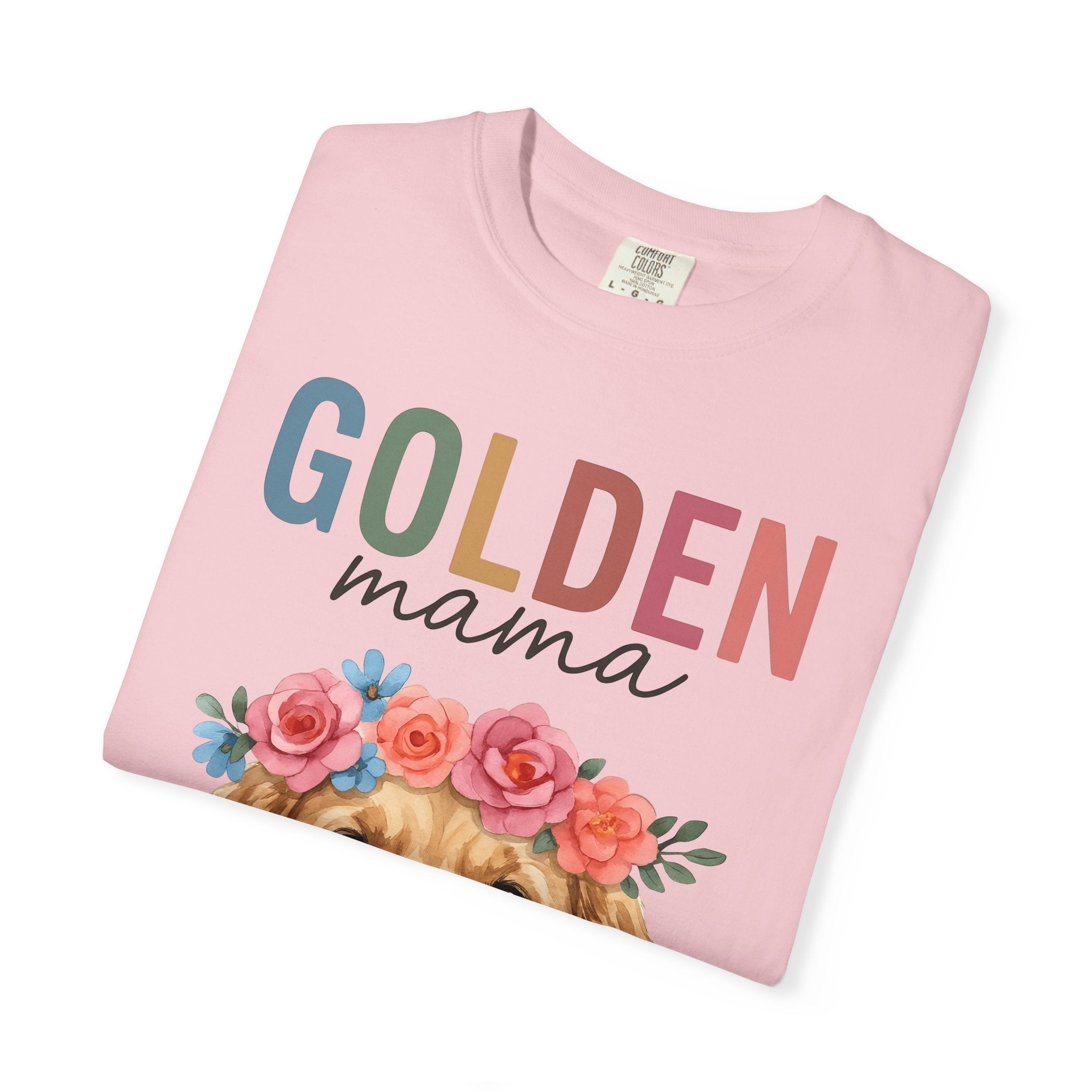 Golden Retriever Shirt Dog Botanical Gift Women Hand Painted Tee Retriever T-Shirt Dog Fan Painter Tshirt Floral Graphic Tribal Flower