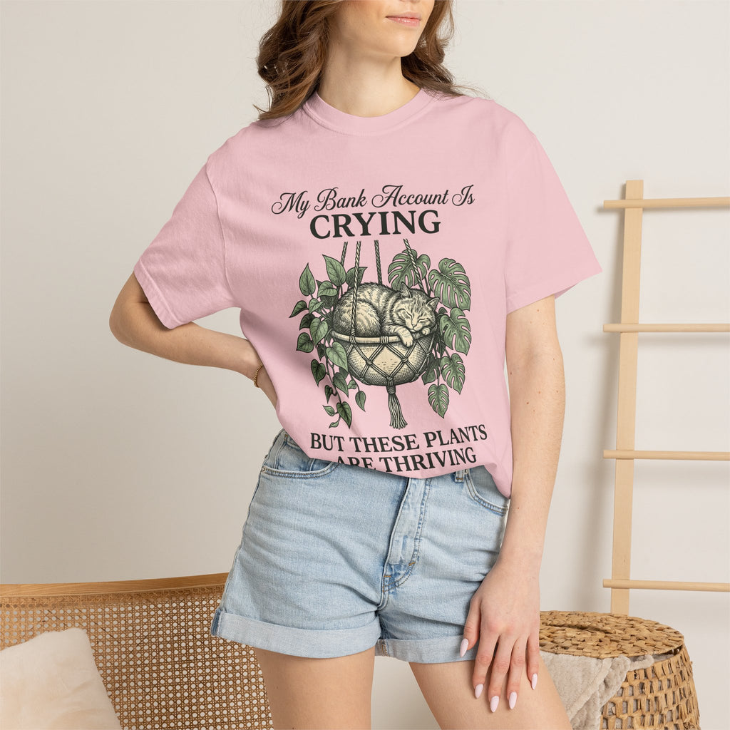Cat Plant Shirt Cat Gardening Gift Women Botanical Tee Feline T-Shirt Cat Fan Floral Tshirt Gardening Design Vintage Hanging Basket Tshirt