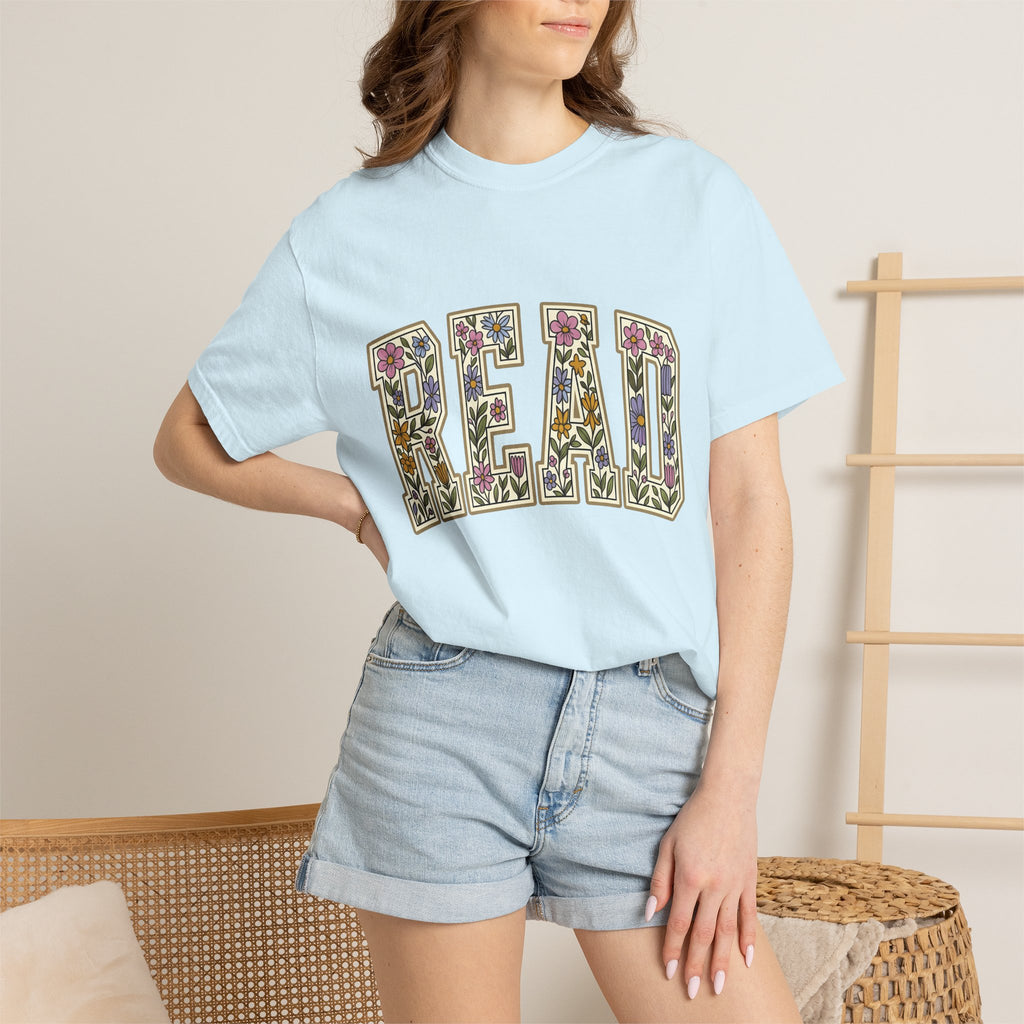 Flower Letter Design Shirt Teacher Literature Gift Women Bohemian Tee Alphabet T-Shirt Educator Enthusiast Book Graphic Vintage Garden