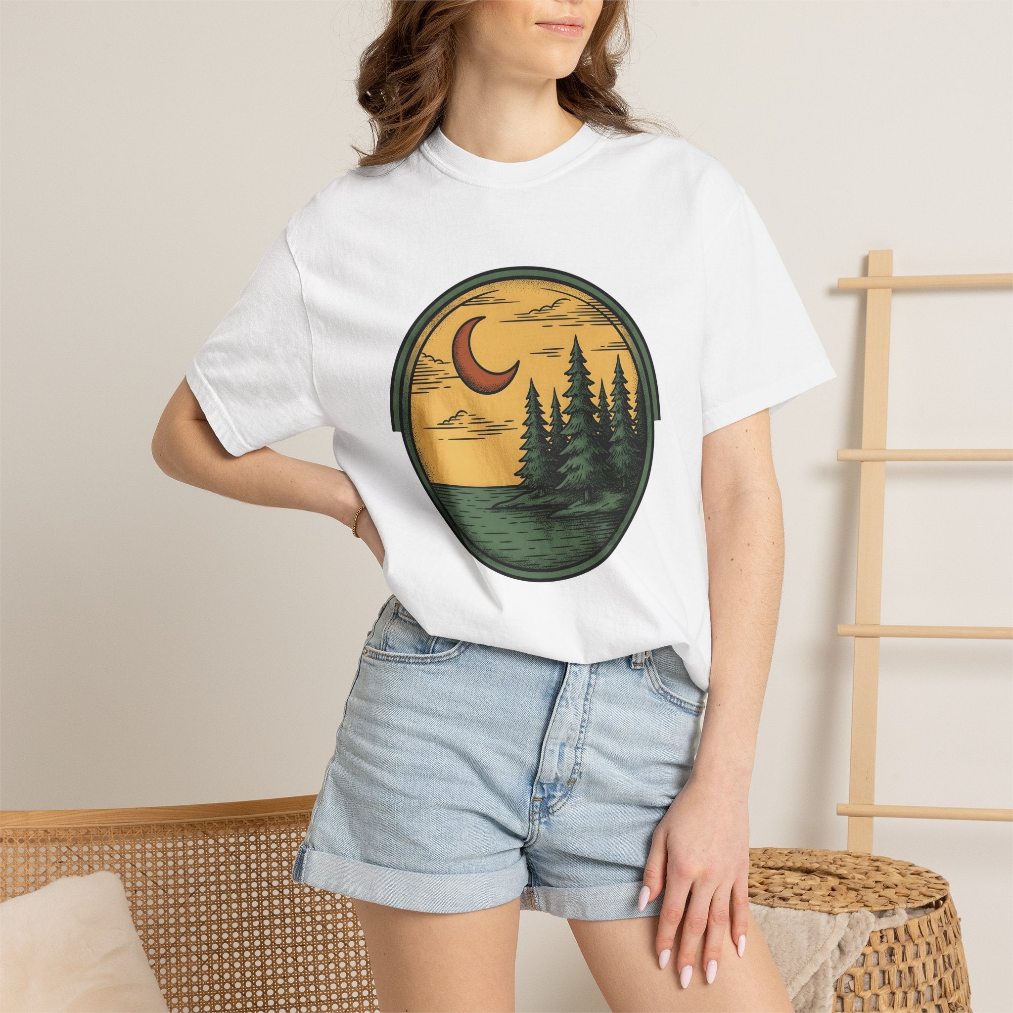 Pine Forest Shirt Nature Outdoors Gift Women Vintage Tee Evergreen T-Shirt Environmental Enthusiast Retro Tshirt Adventure Graphic Hand
