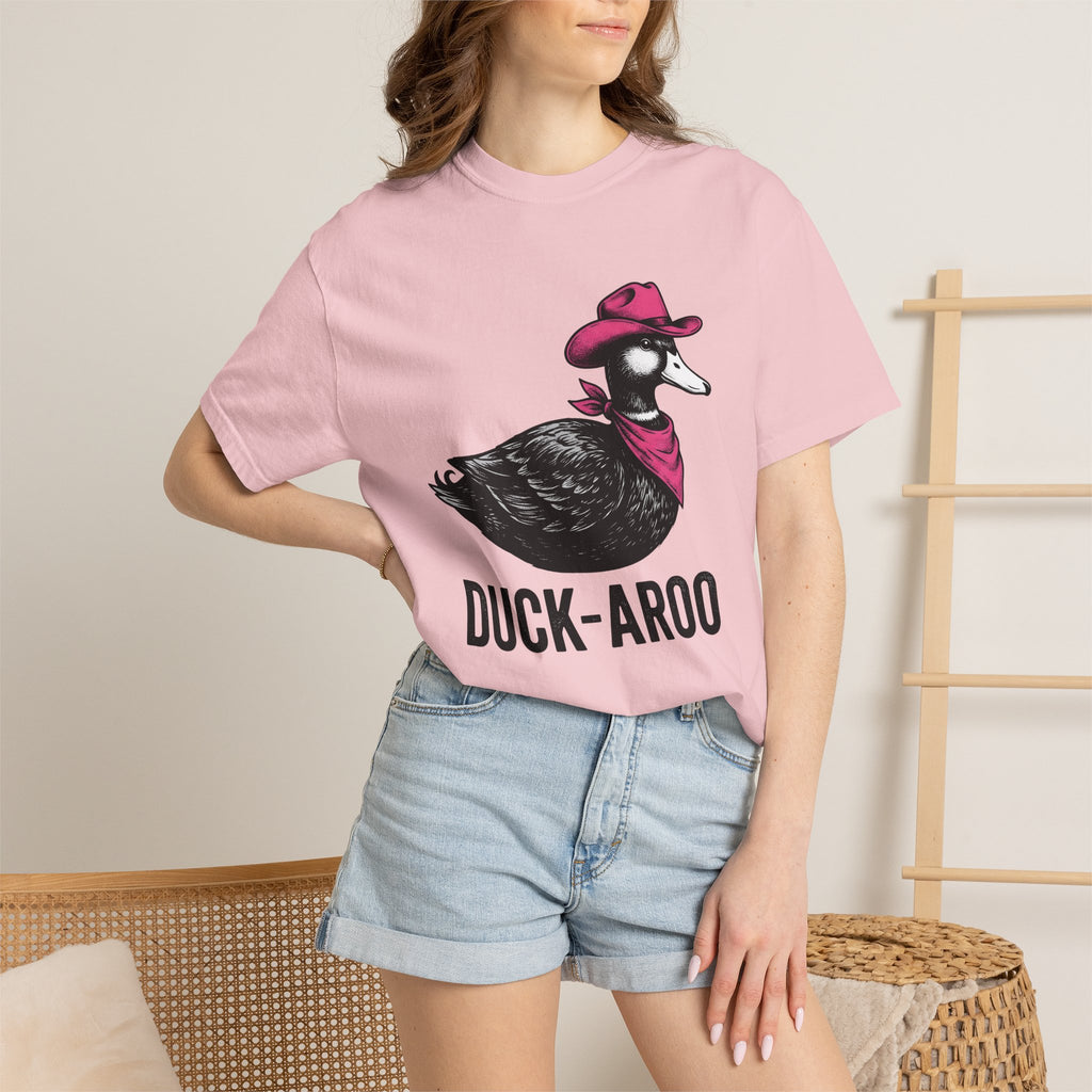 Duck Rancher Hat Shirt Cowgirl Critter Gift Women Aged Tee Rancher Hat T-Shirt Cowgirl Fan Distressed Tshirt Animal Graphic Cartoon Kerchief