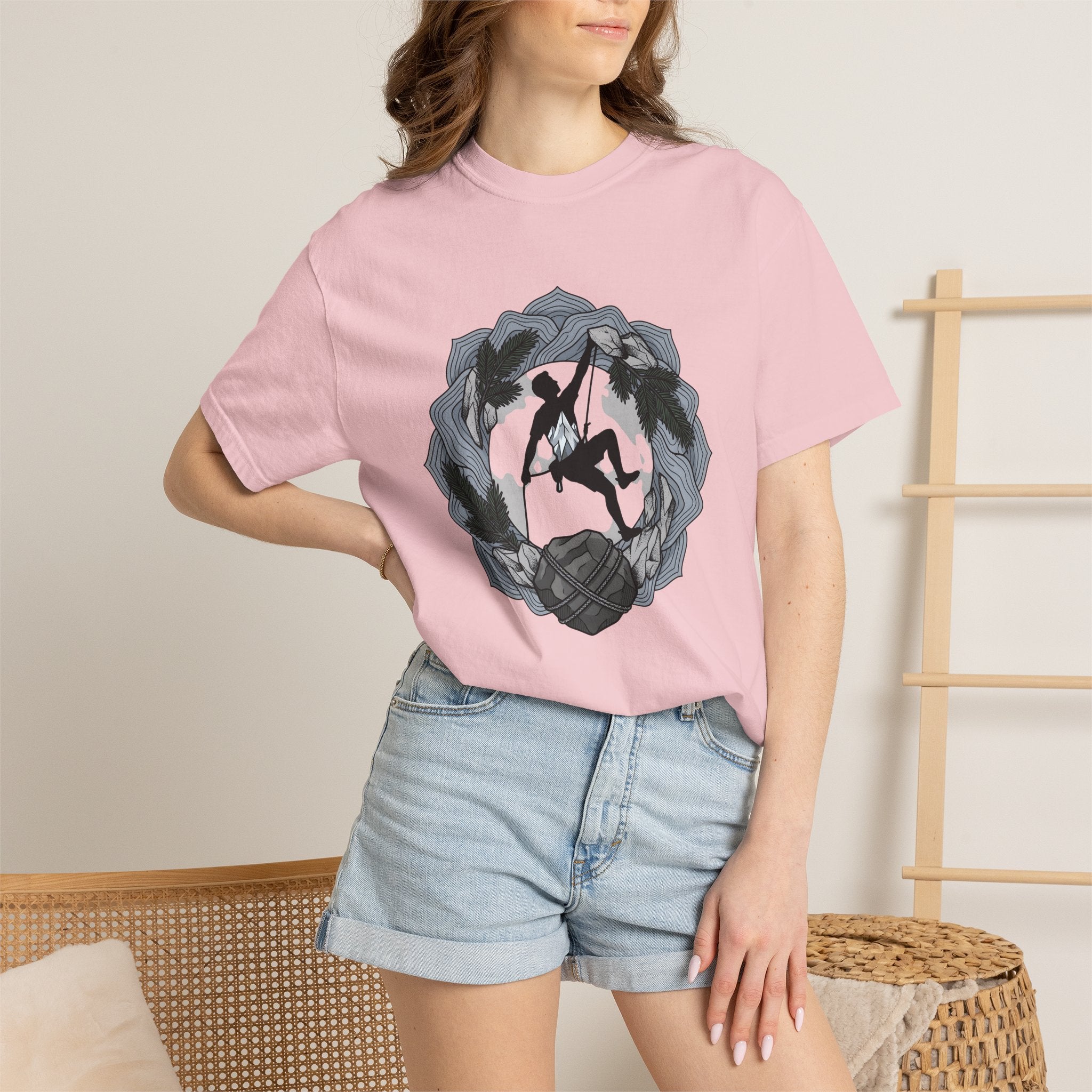 Climbing Sport Shirt Sports & Activities Travel Gift Women Cartoon Tee Rock Climbing T-Shirt Athlete Fan Cartoon Tshirt Adventure Graphic