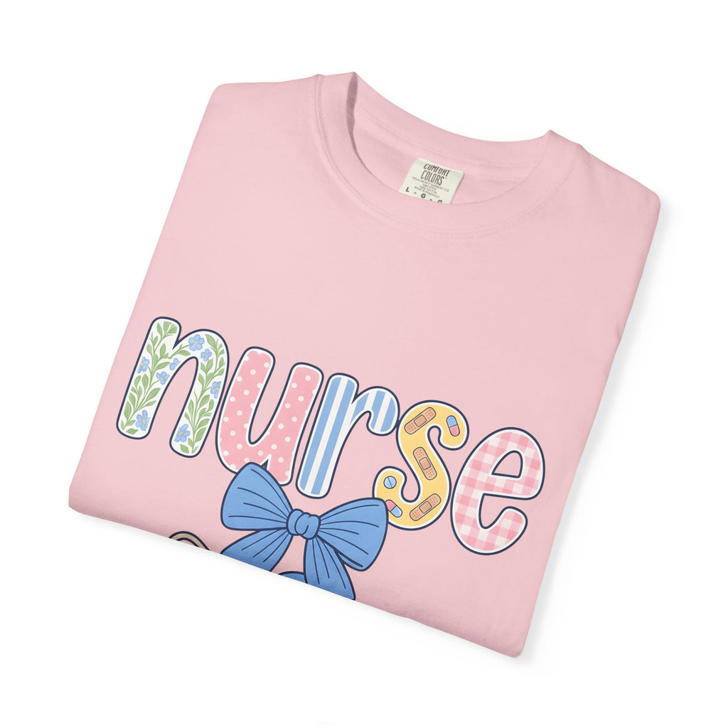 Nurse Stethoscope Bow Shirt Nurse Hospital Gift Women Adorable Tee Stethoscope T-Shirt Nursing Enthusiast Cute Tshirt Medical Graphic Doodle