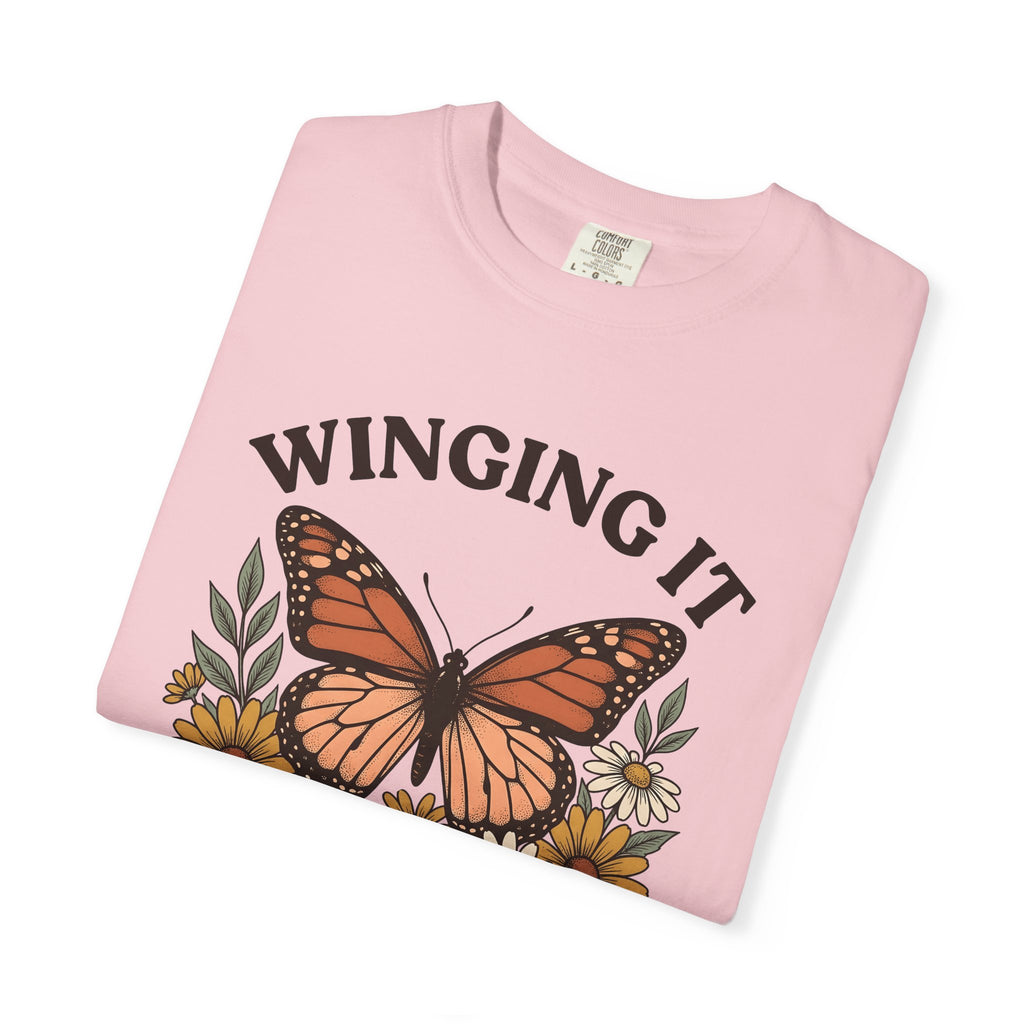 Butterfly Flower Shirt Moms Plants Gift Women Tribal Tee Butterfly T-Shirt Motherhood Fan Ethnic Tshirt Botanical Graphic Rustic Daisy