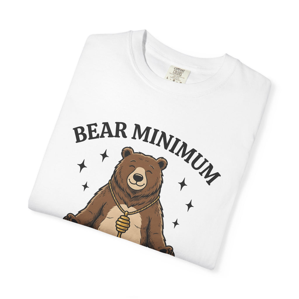 Calm Bear Shirt Yoga Fauna Gift Women Graphic Tee Bear T-Shirt Yoga Enthusiast Illustration Tshirt Wildlife Graphic Line Art Honey Grid