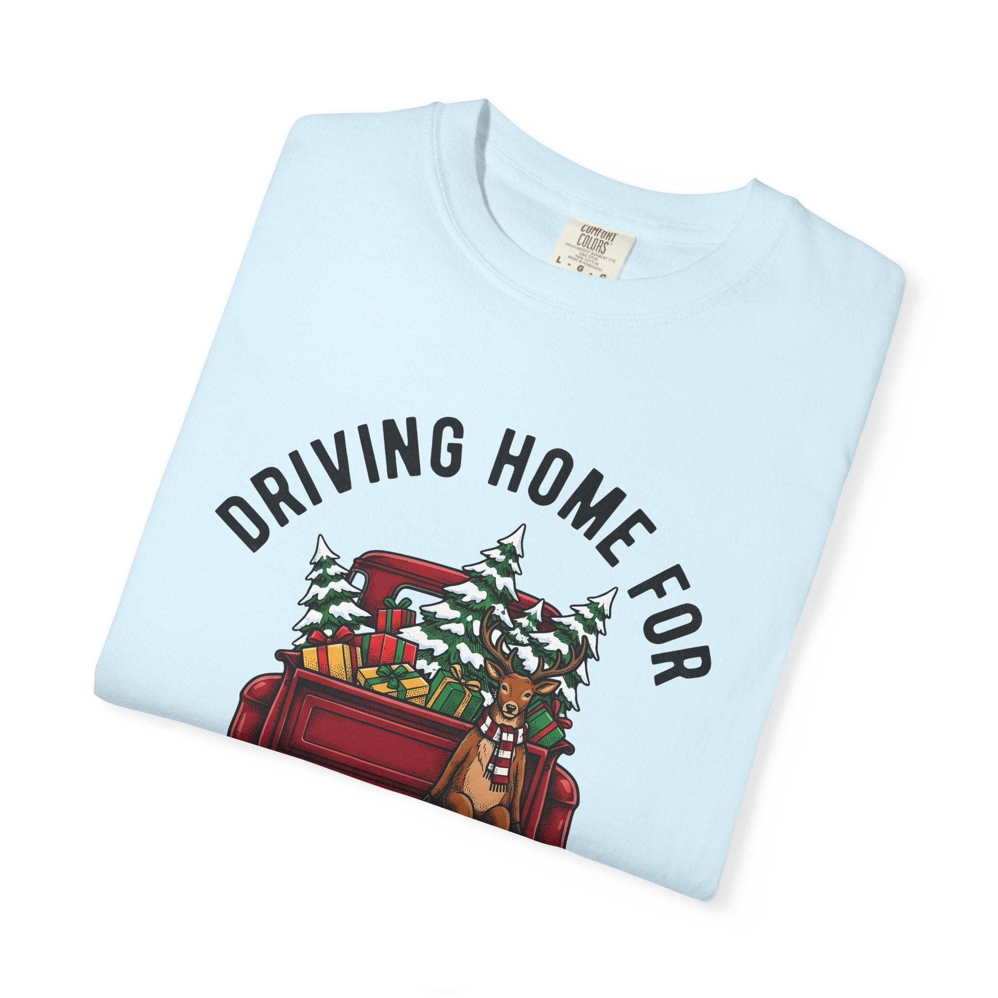 Red Vehicle Reindeer Shirt Christmas Kin Gift Women Rustic Tee Reindeer T-Shirt Xmas Fan Holiday Tshirt Family Graphic Outline Pine Tree