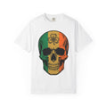 Skull Green Clover Shirt St Patrick's Day Emerald Gift Women Weathered Tee Sugar Skull T-Shirt Irish Fan Distressed Tshirt Emerald Graphic
