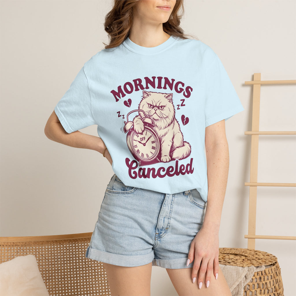 Grumpy Cat Shirt Cat Humor Gift Women Vintage Tee Kitty T-Shirt Feline Fan Retro Tshirt Funny Graphic Hand Drawn Alarm Clock Tshirt