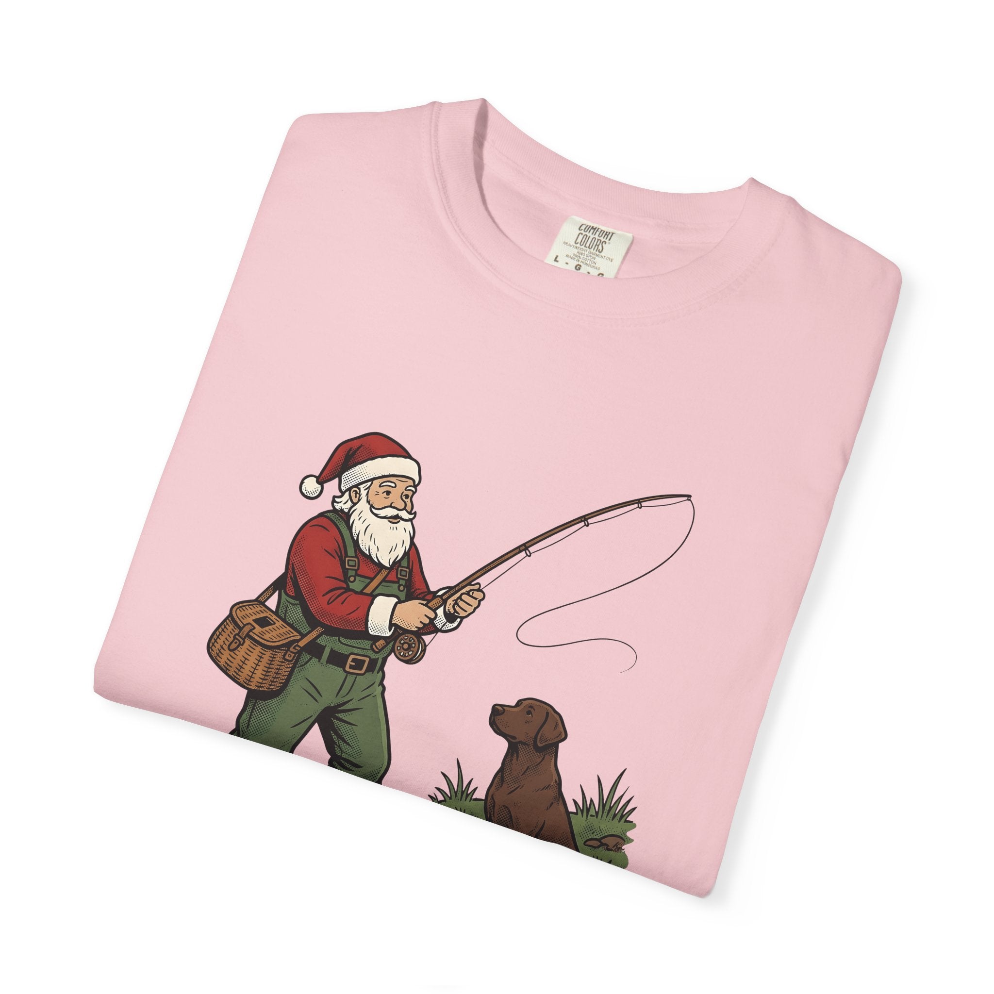 Holiday Fisherman Shirt Christmas Hobby Gift Women Sketch Tee Fisherman T-Shirt Christmas Fan Fisherman Tshirt Pastime Graphic Cartoon Pet