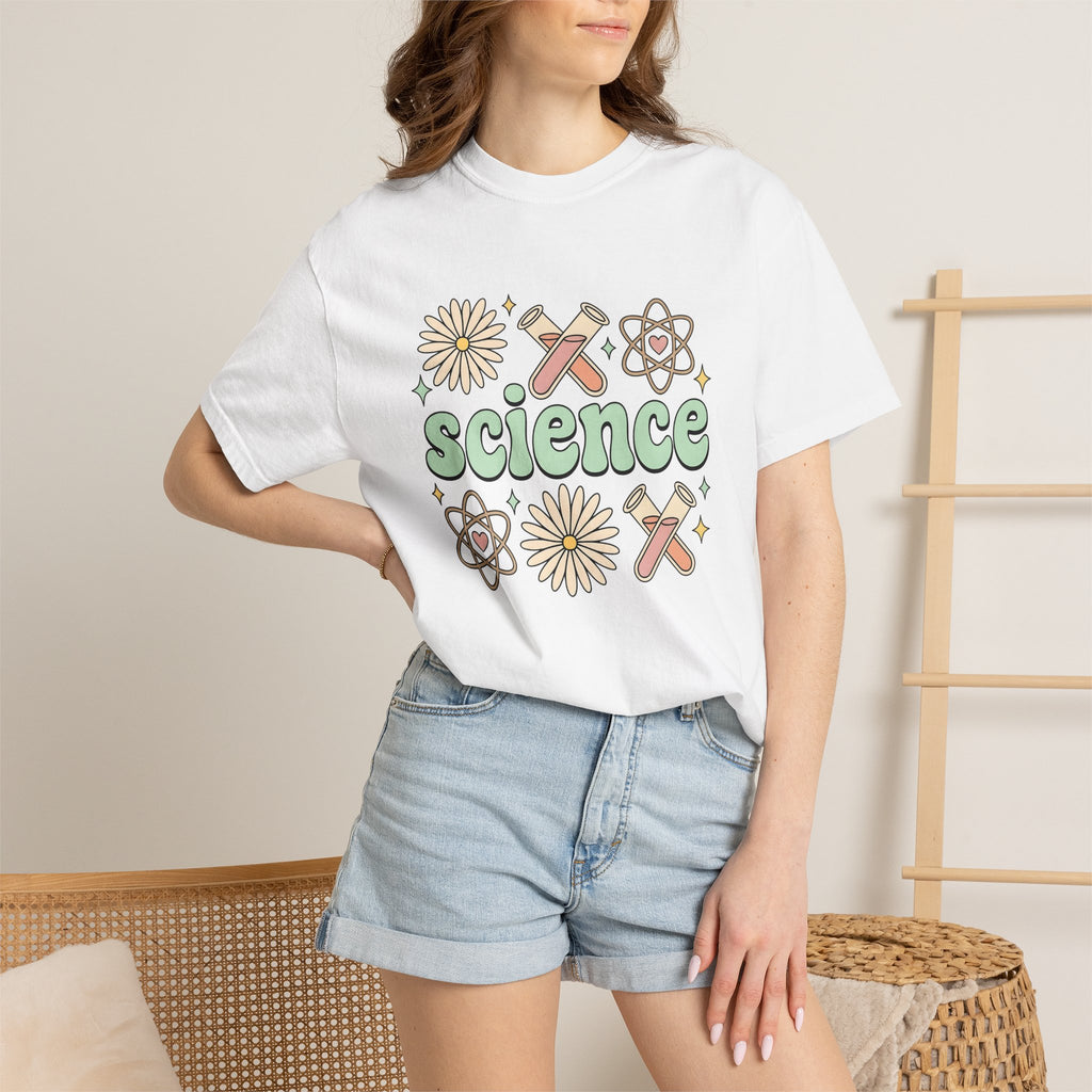 Science Drawing Shirt Teachers School Gift Women Cartoon Tee Scientific Illustration T-Shirt Educator Enthusiast Comic Tshirt Classroom