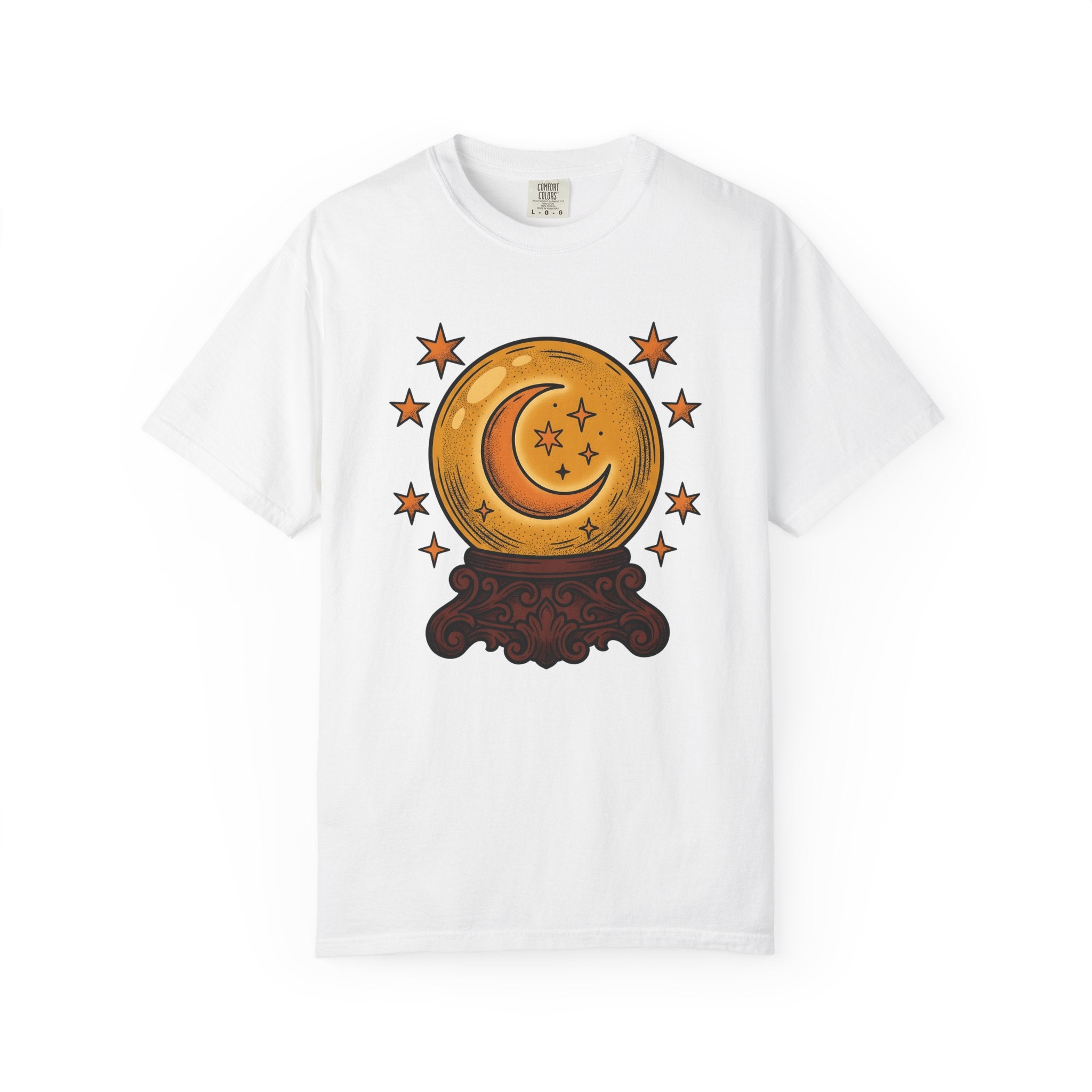Crystal Ball Shirt Boho Chic Celestial Gift Women Mystical Tee Oracle T-Shirt Bohemian Enthusiast Magical Tshirt Galaxy Graphic Vintage Moon