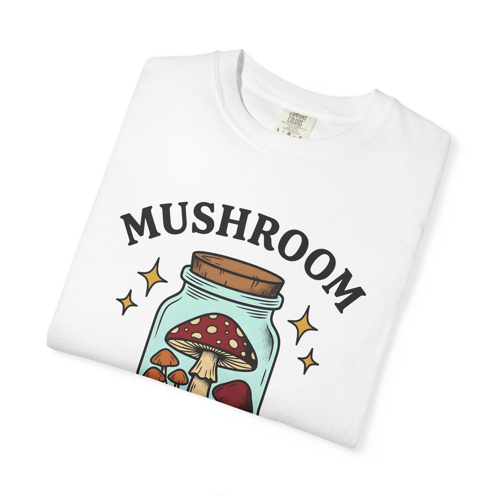 Fungus Jar Shirt Boho Chic Farmhouse Gift Women Sketch Tee Terrarium T-Shirt Bohemian Enthusiast Drawing Graphic Retro Glitter Tshirt
