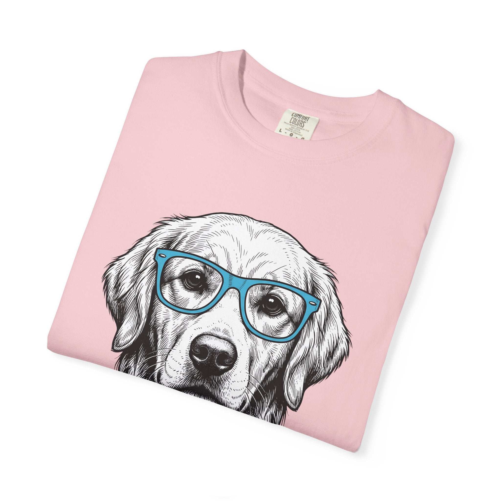 Golden Retriever Shirt Dog Pets Gift Women Hand Drawn Tee Retriever T-Shirt Dog Fan Puppy Tshirt Animal Graphic Vintage Glasses Tshirt