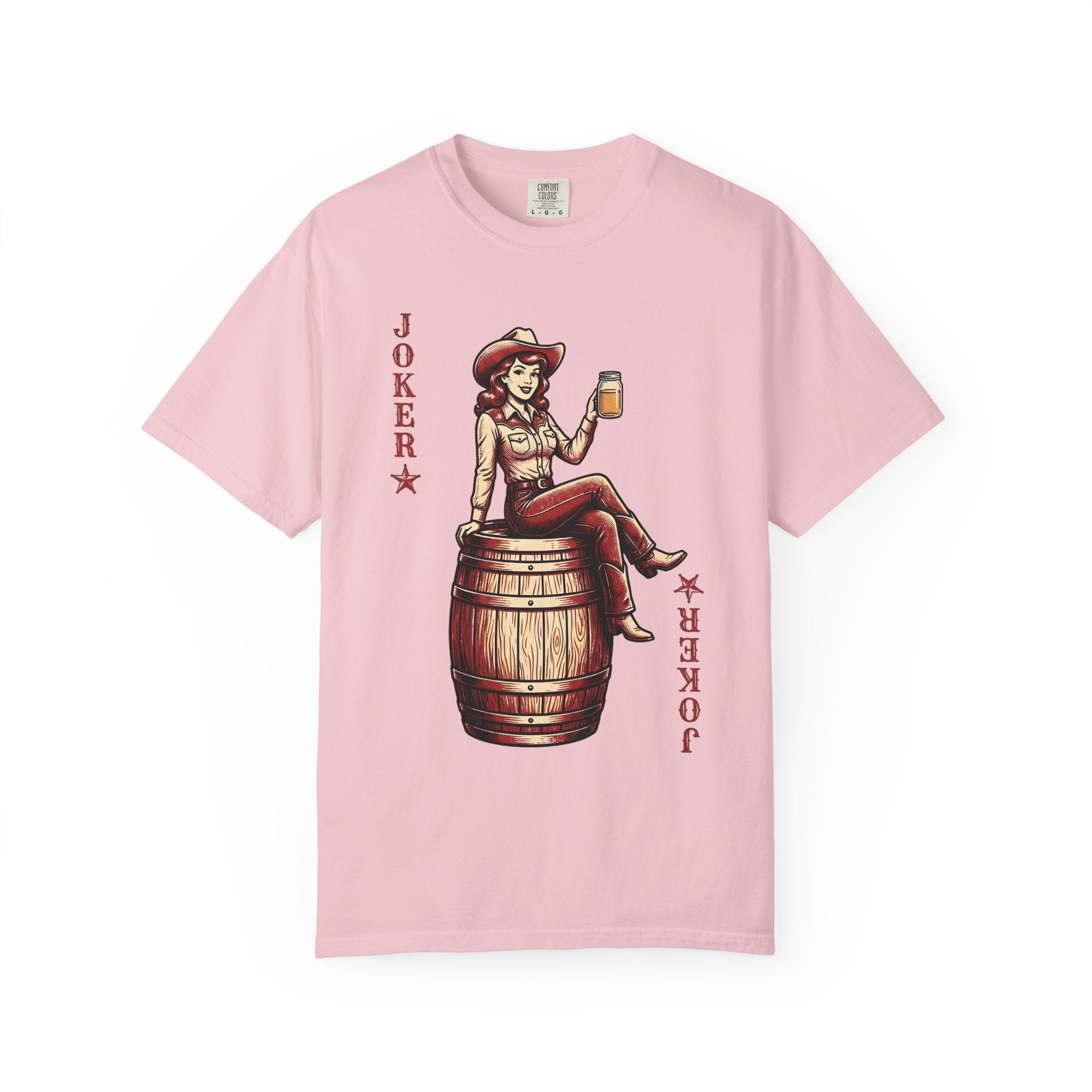 Cowgirl Barrel Racer Shirt Cowgirl Ranch Gift Women Retro Tee Barrel Racer T-Shirt Rodeo Fan Western Tshirt Farm Graphic Sketch Glass Jar